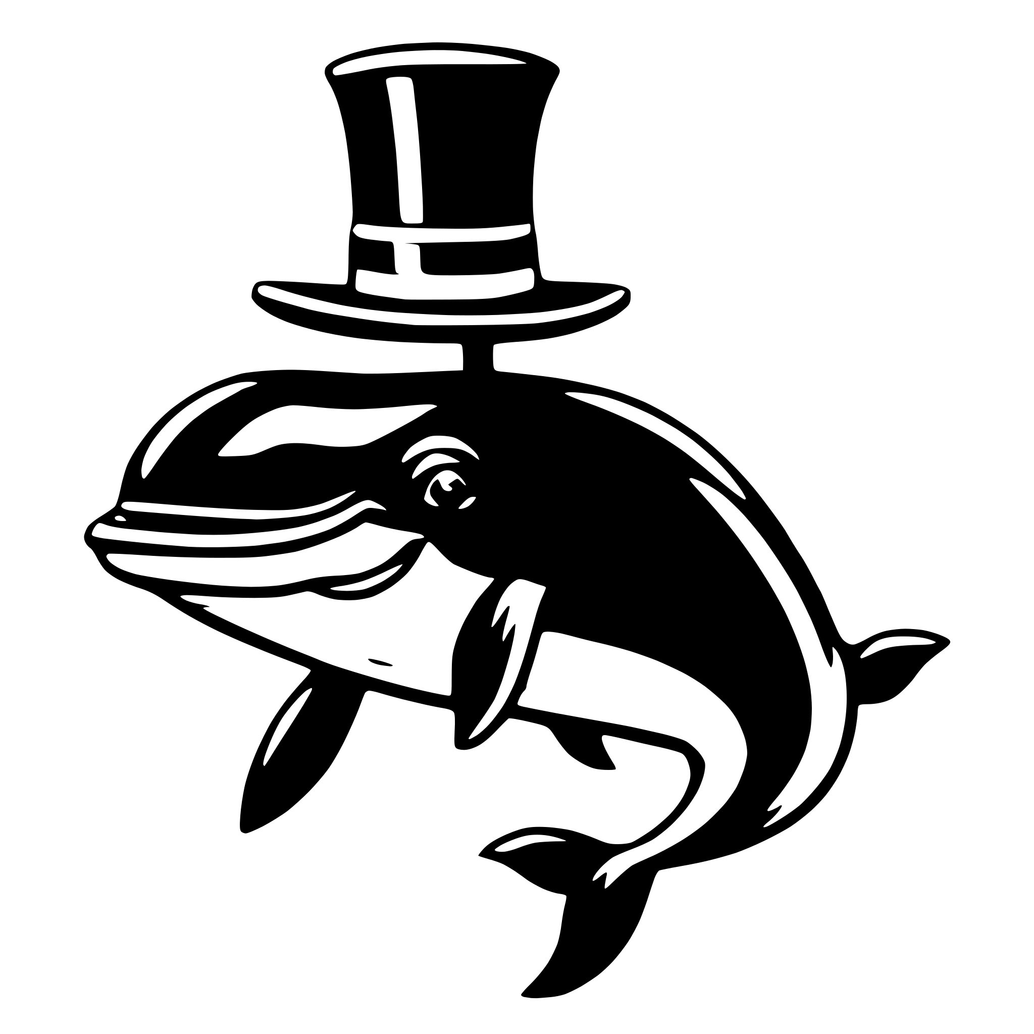 AI-generated SVG of a whale wearing hat