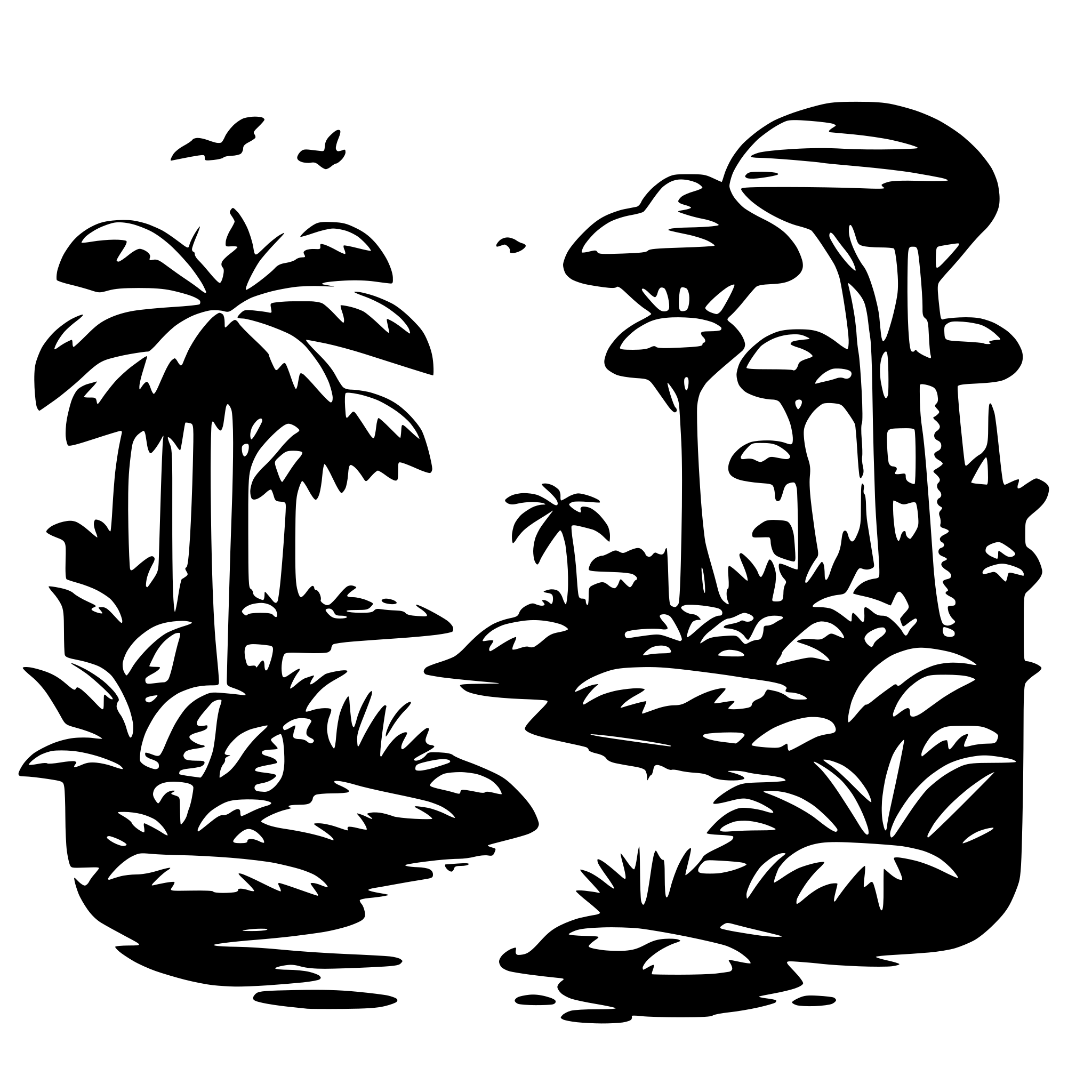AI-generated SVG of a jungle animals ecosystem
