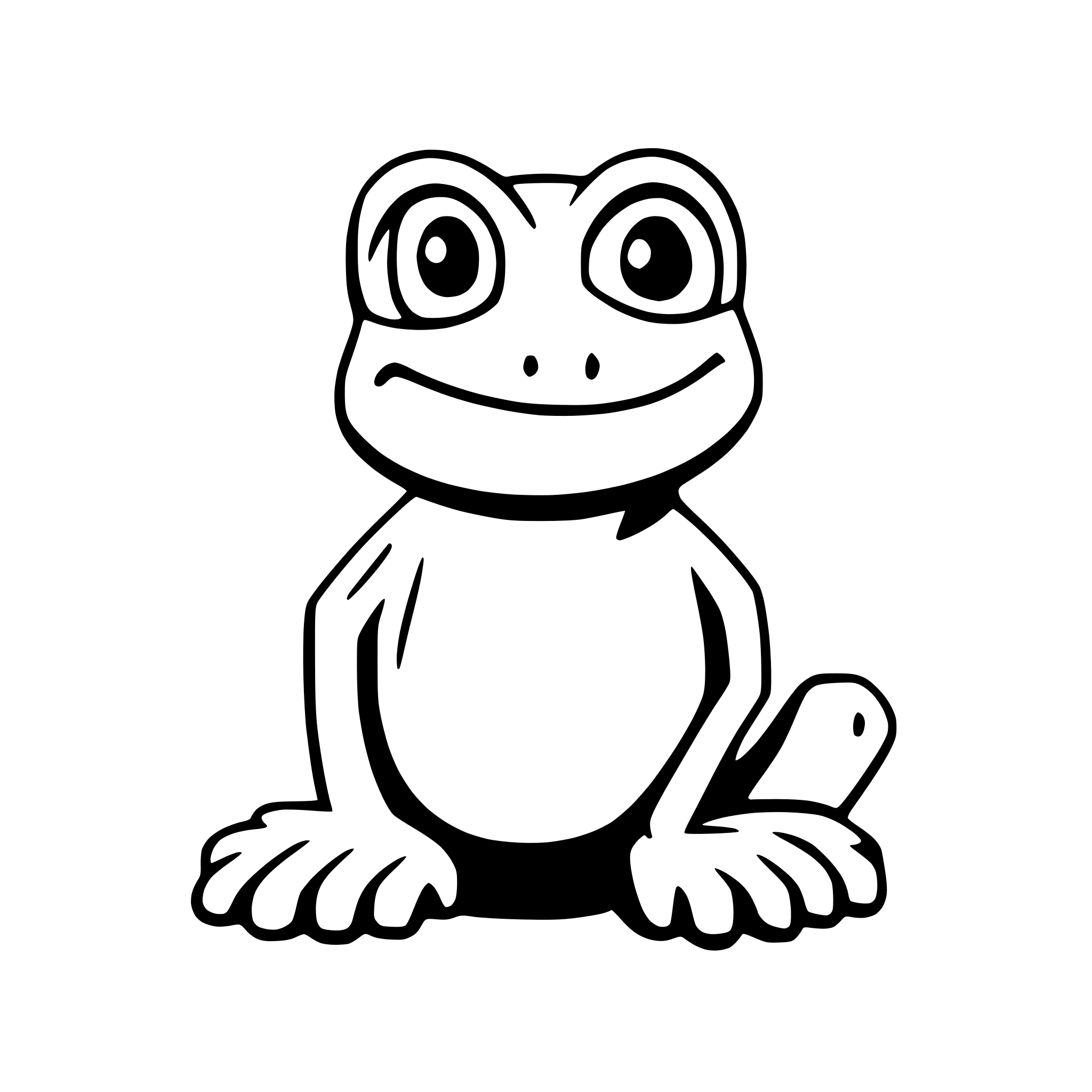 AI-generated SVG of a cartoon looking frog in the style of disney