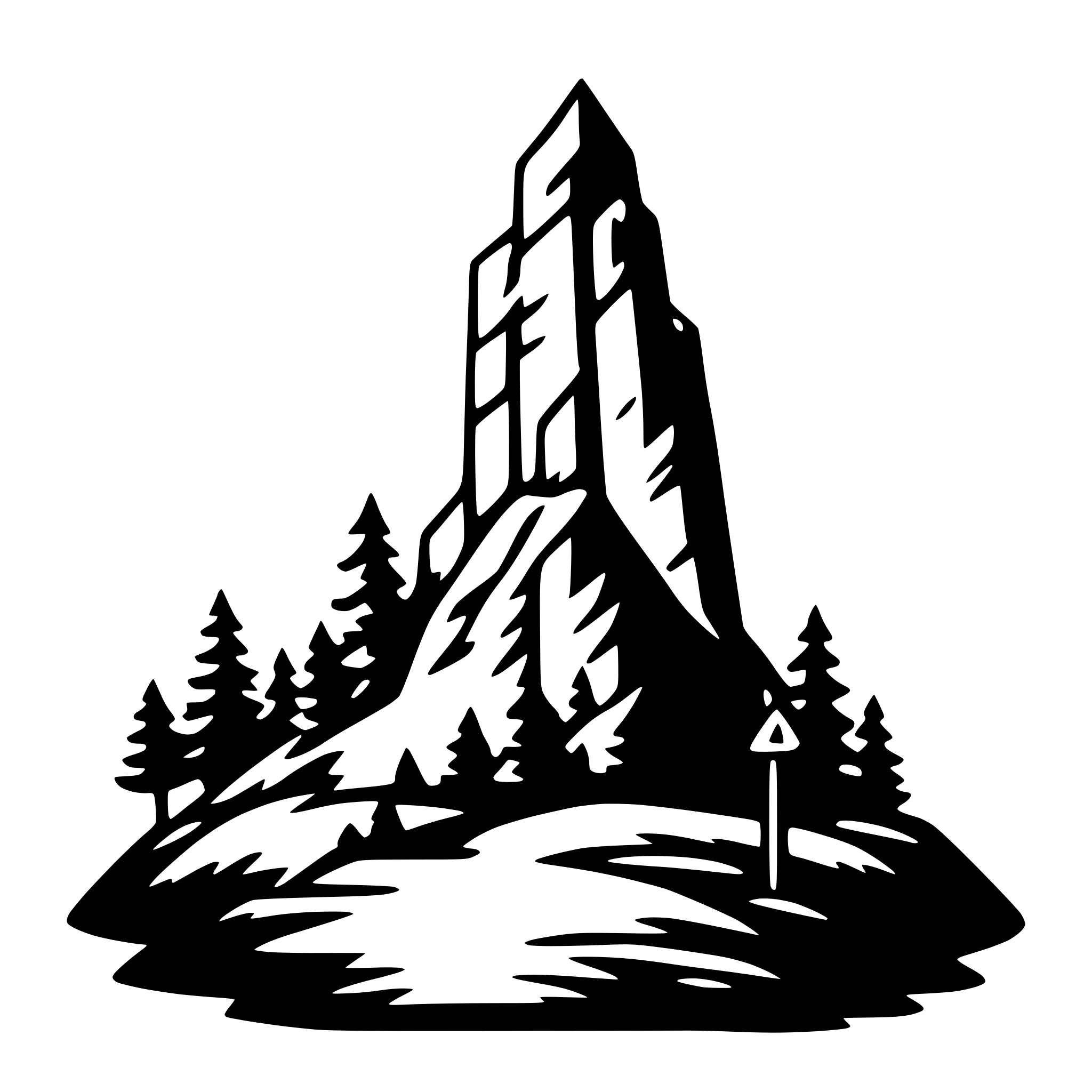 AI-generated SVG of a mountain summit