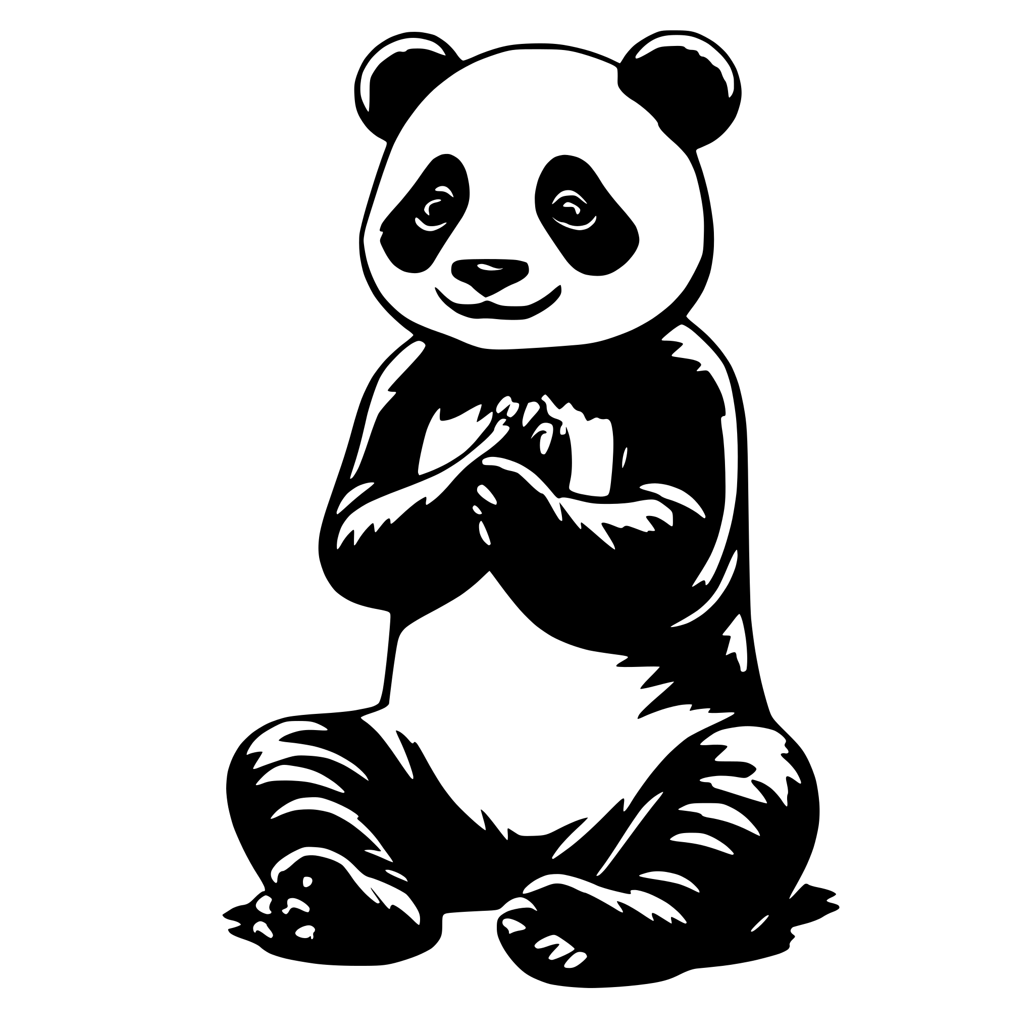 AI-generated SVG of a a panda on its hands