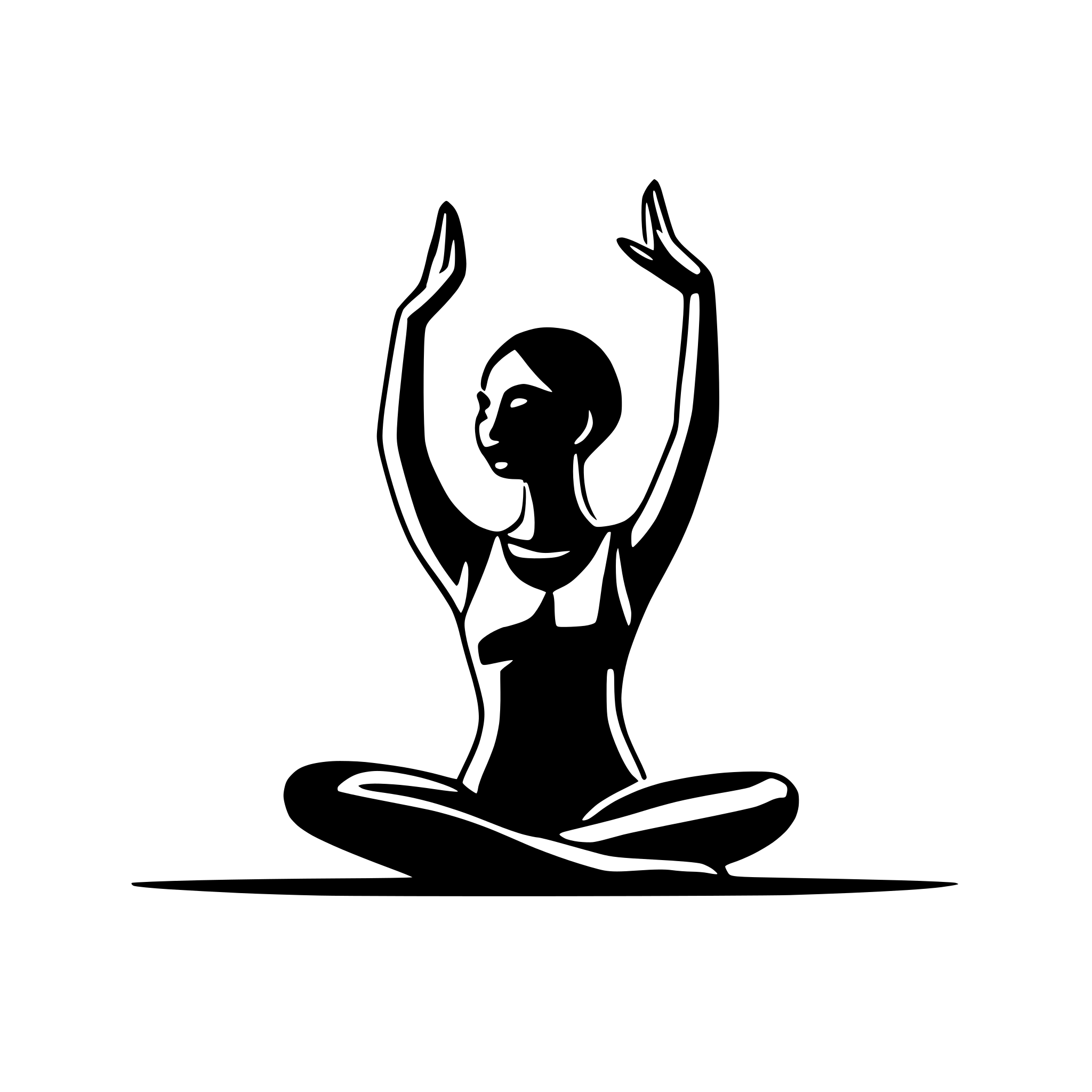 AI-generated SVG of 'yoga pose one stroke only'