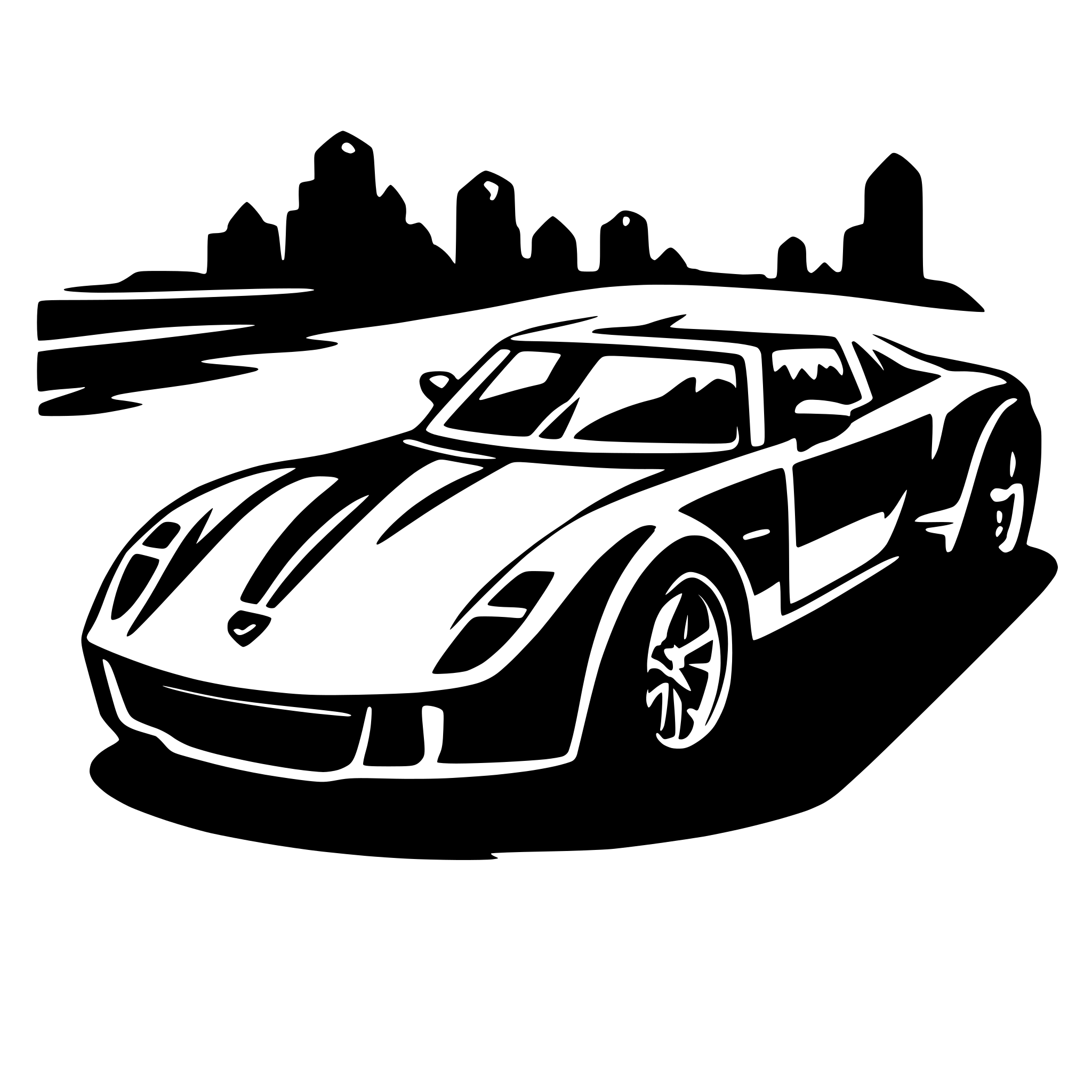 AI-generated SVG of 'supercar'