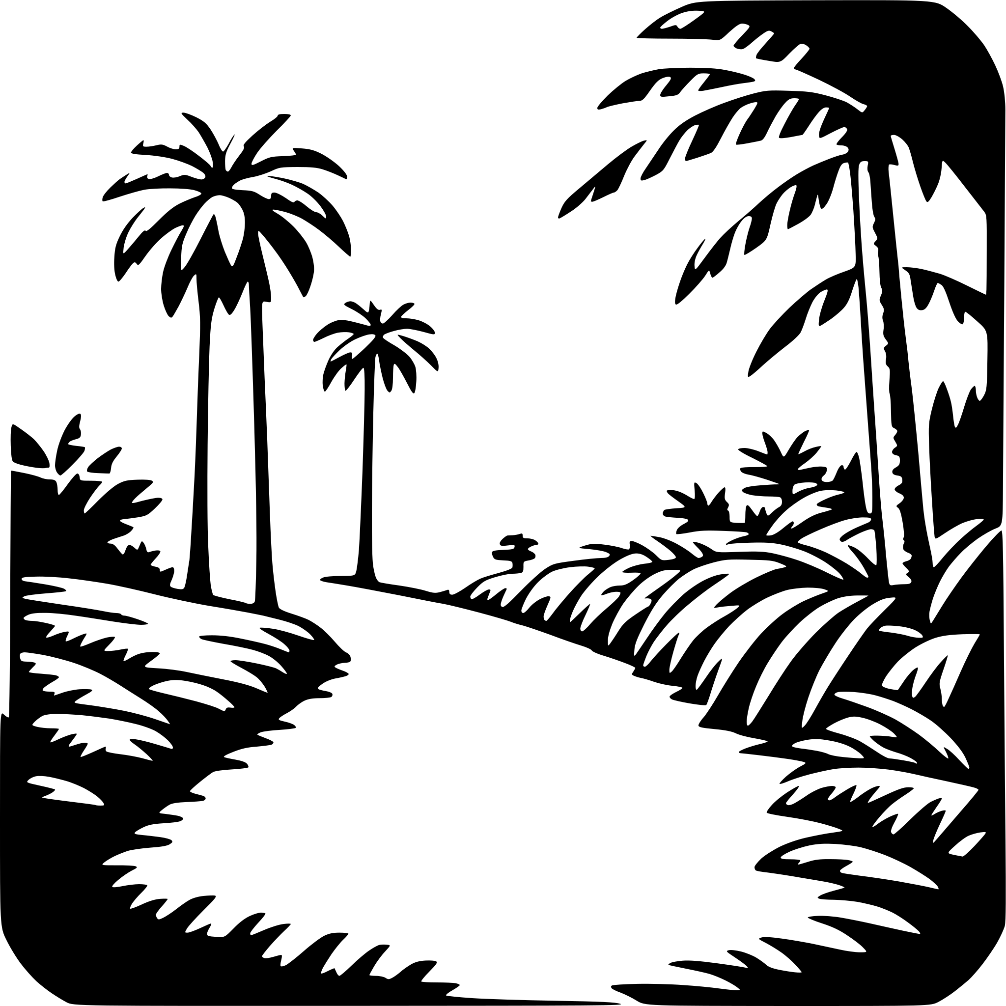 AI-generated SVG of 'tropical rainforest trek'