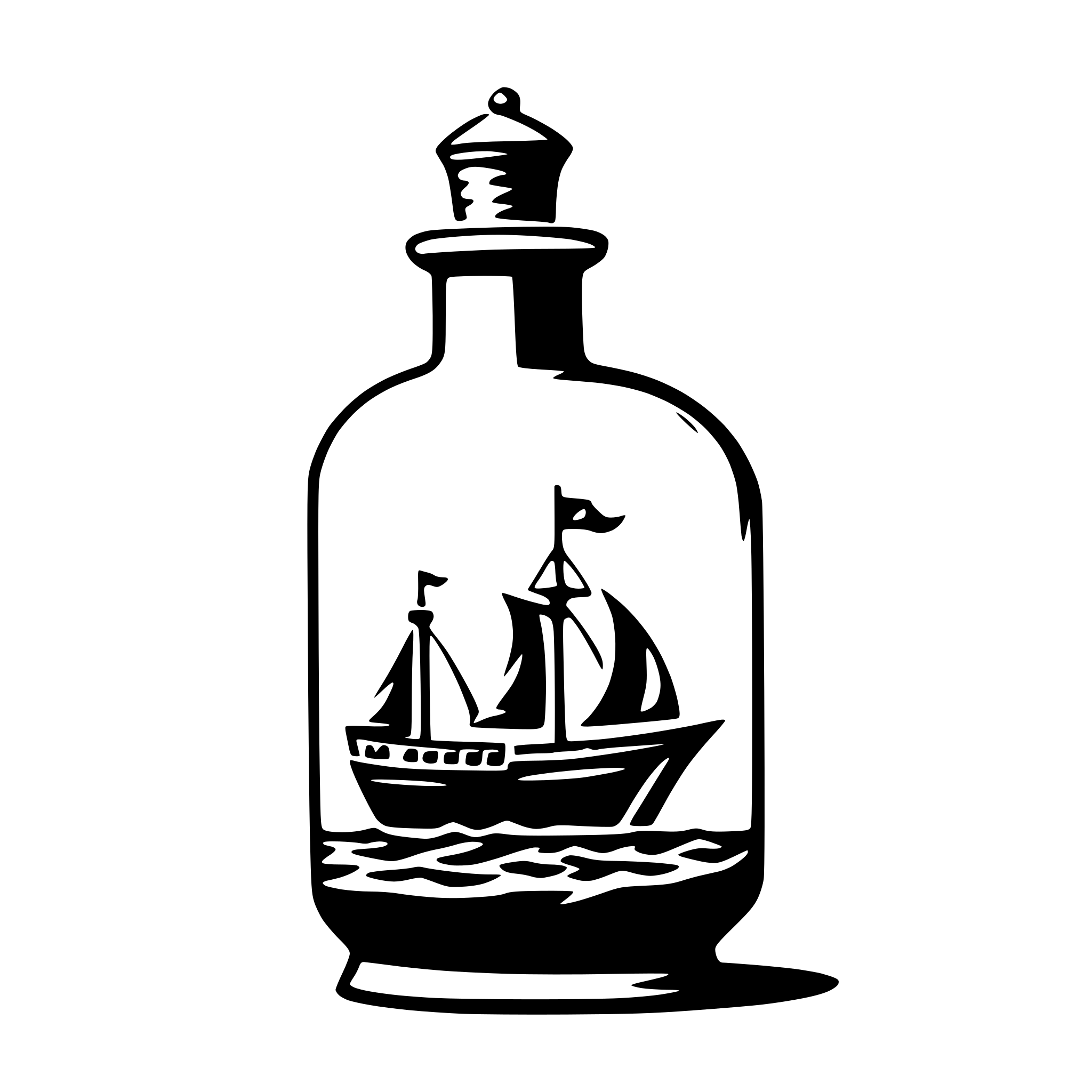 AI-generated SVG of 'ship in bottle'