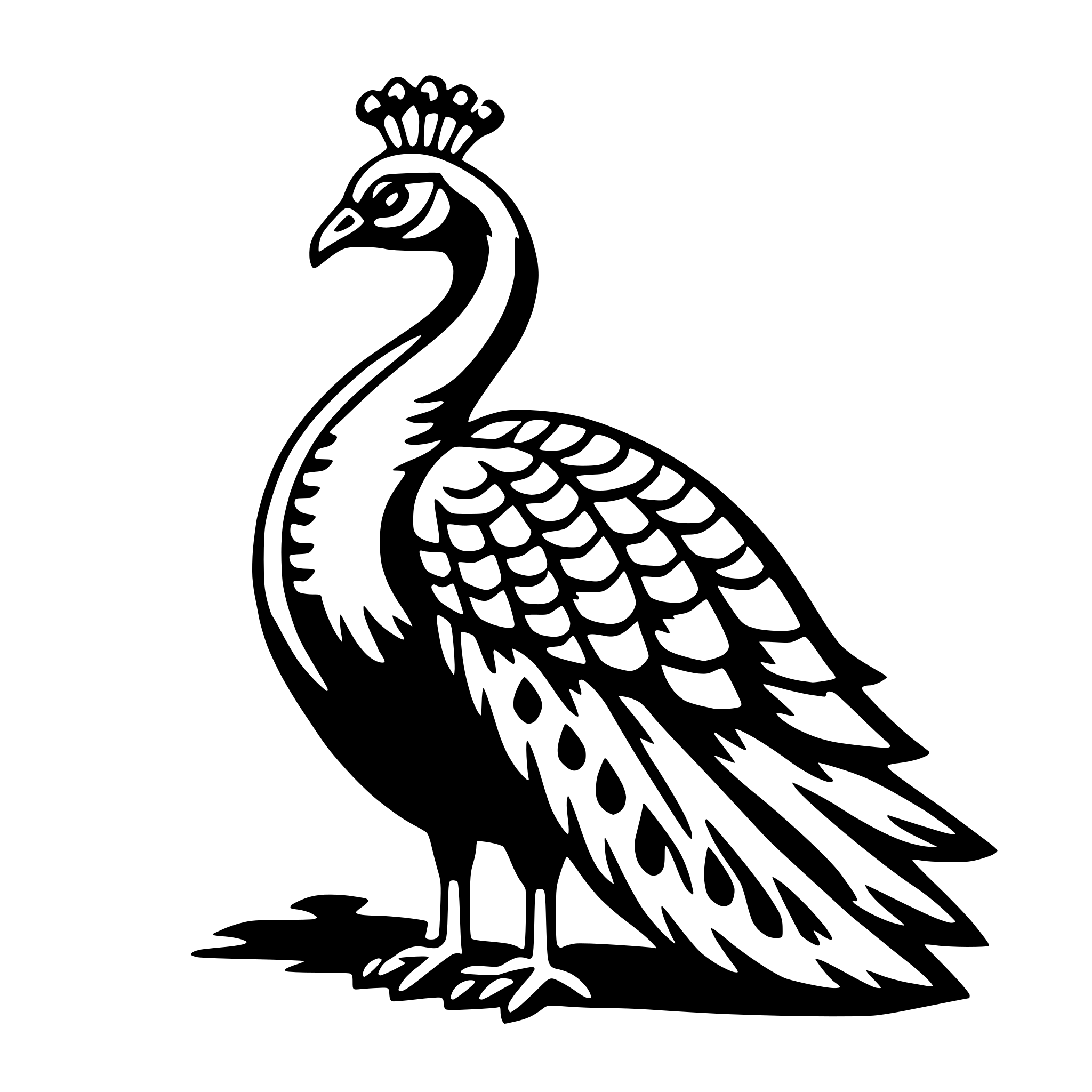 AI-generated SVG of 'peacock'