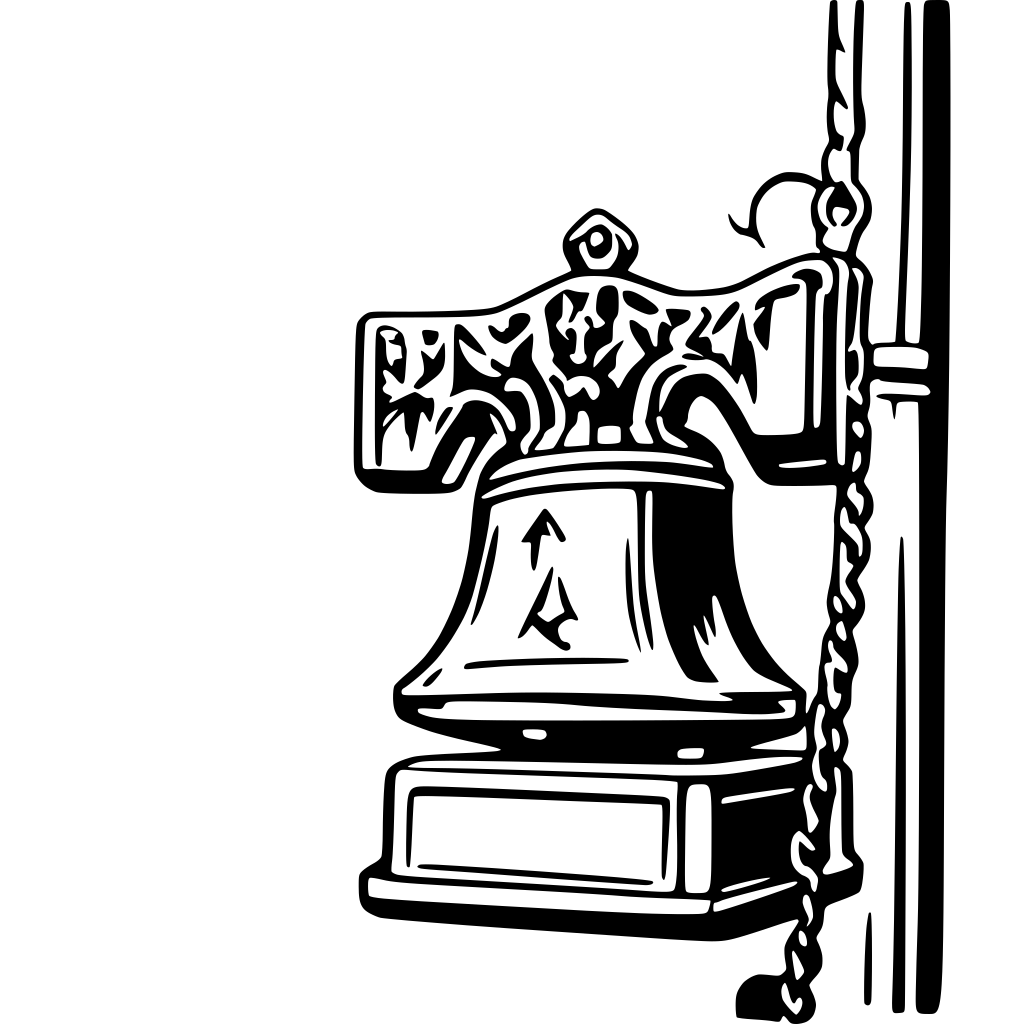 AI-generated SVG of a The Liberty Bell ringing loudly