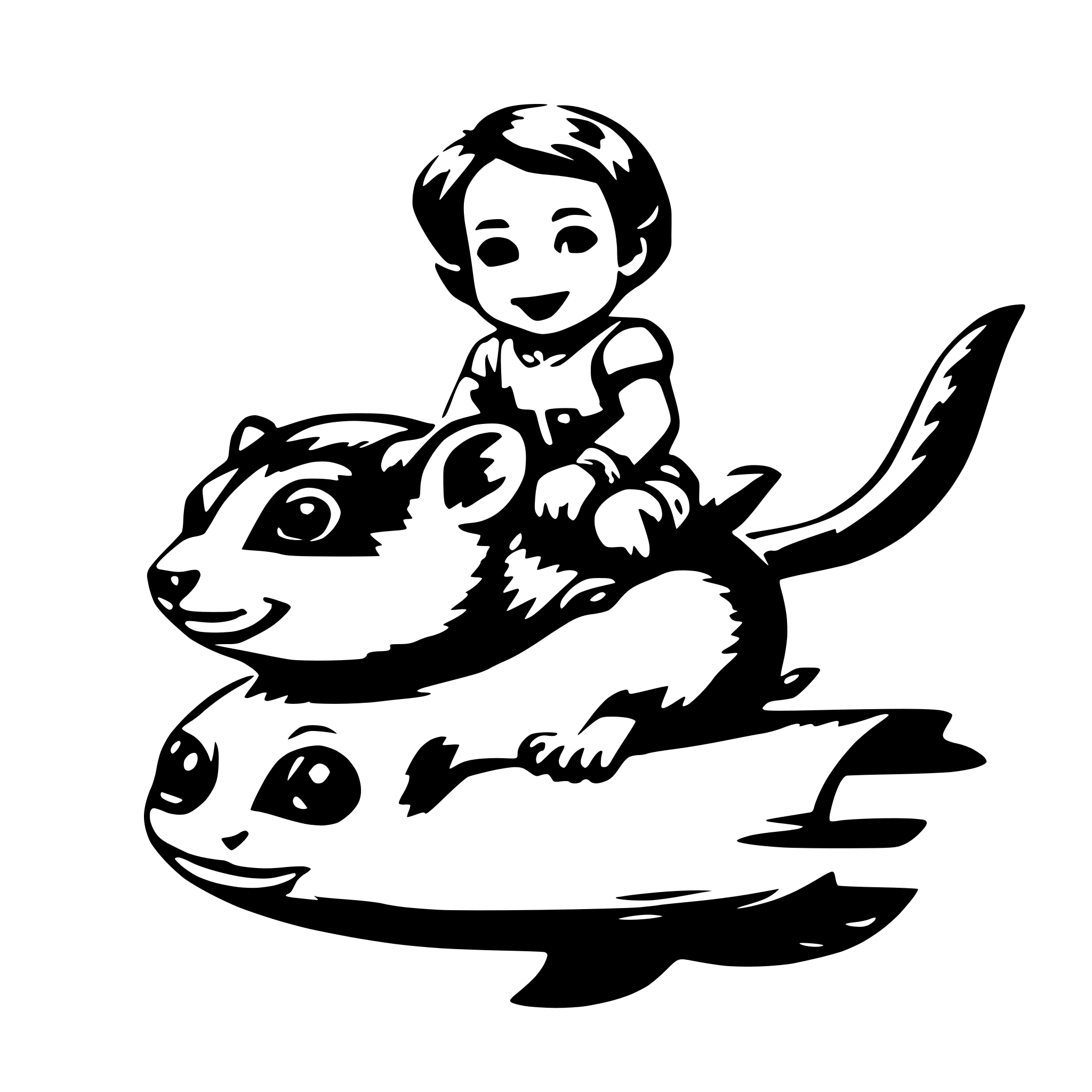 AI-generated SVG of 'baby riding a flying squirrel'