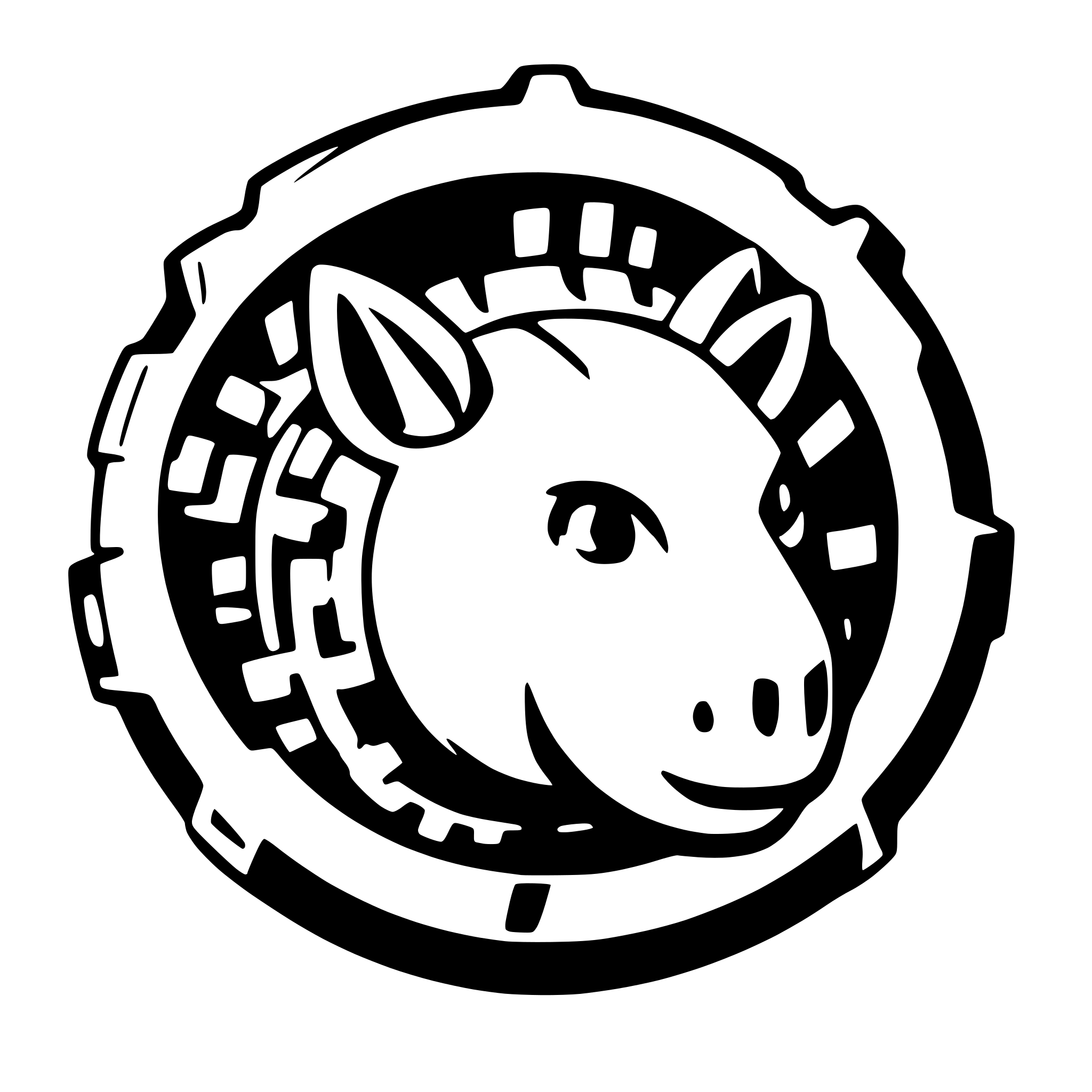 AI-generated SVG of a logo of wombat head in the middle of industrial gear.No 3d effects