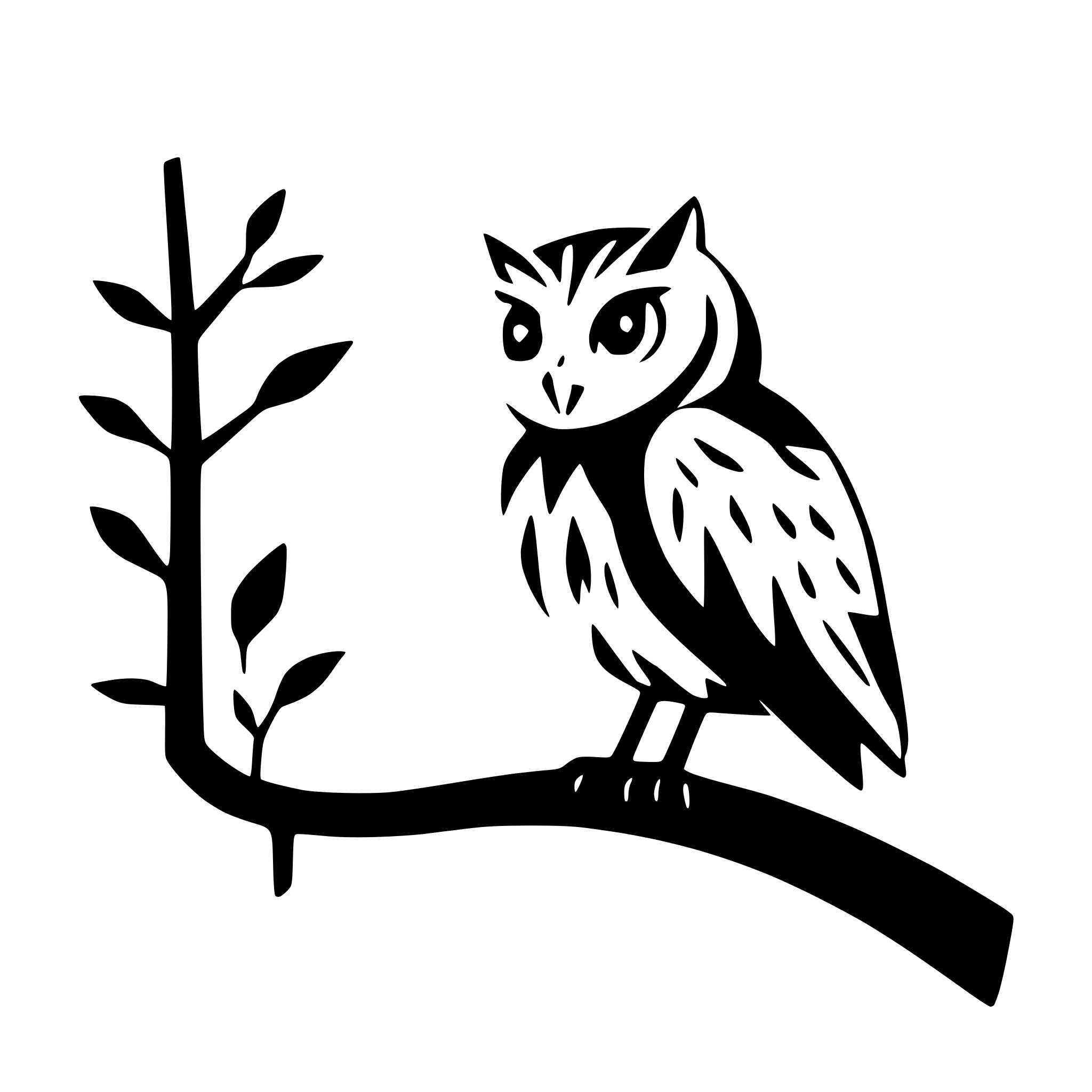 AI-generated SVG of 'owl sitting on a branch'