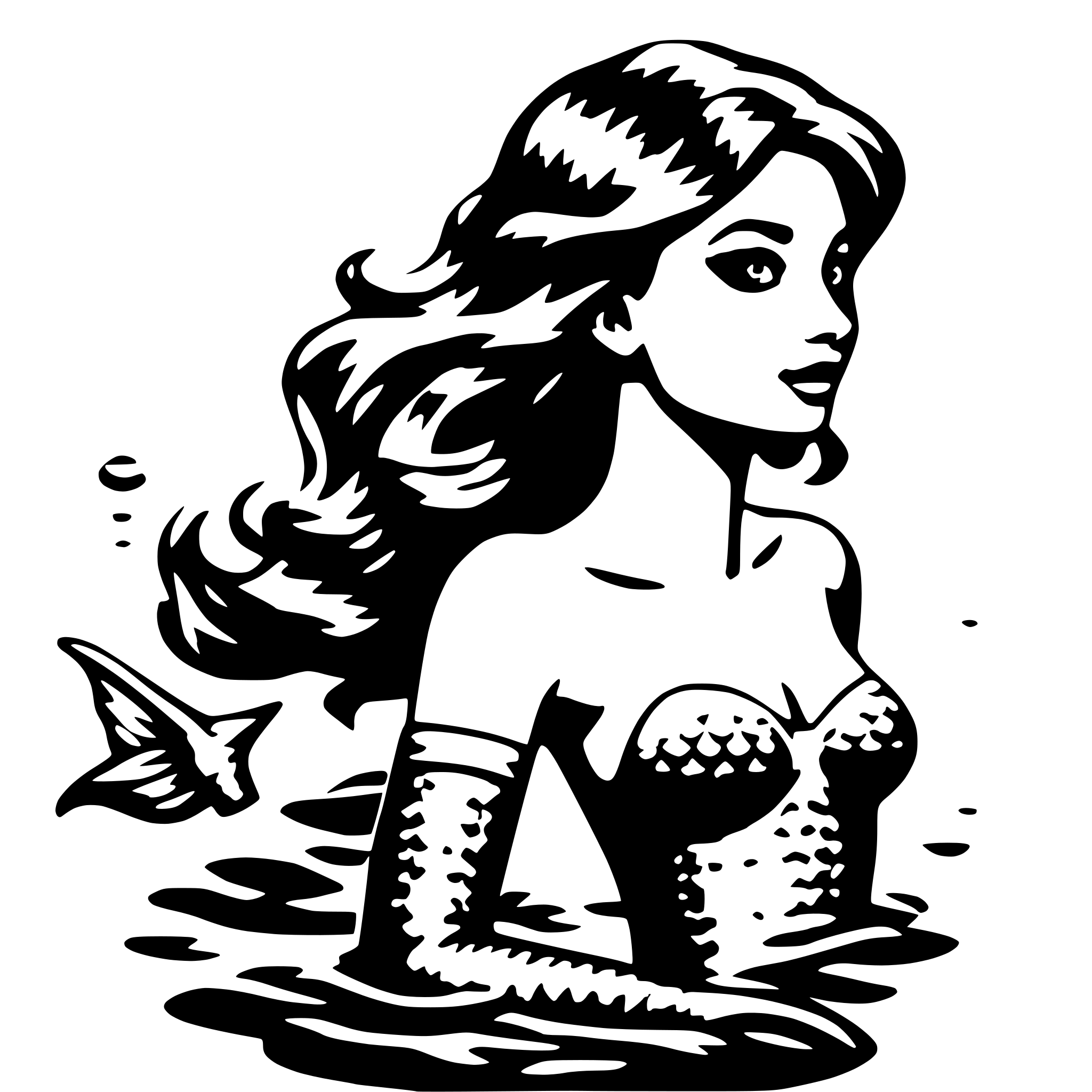 AI-generated SVG of a sexy mermaid