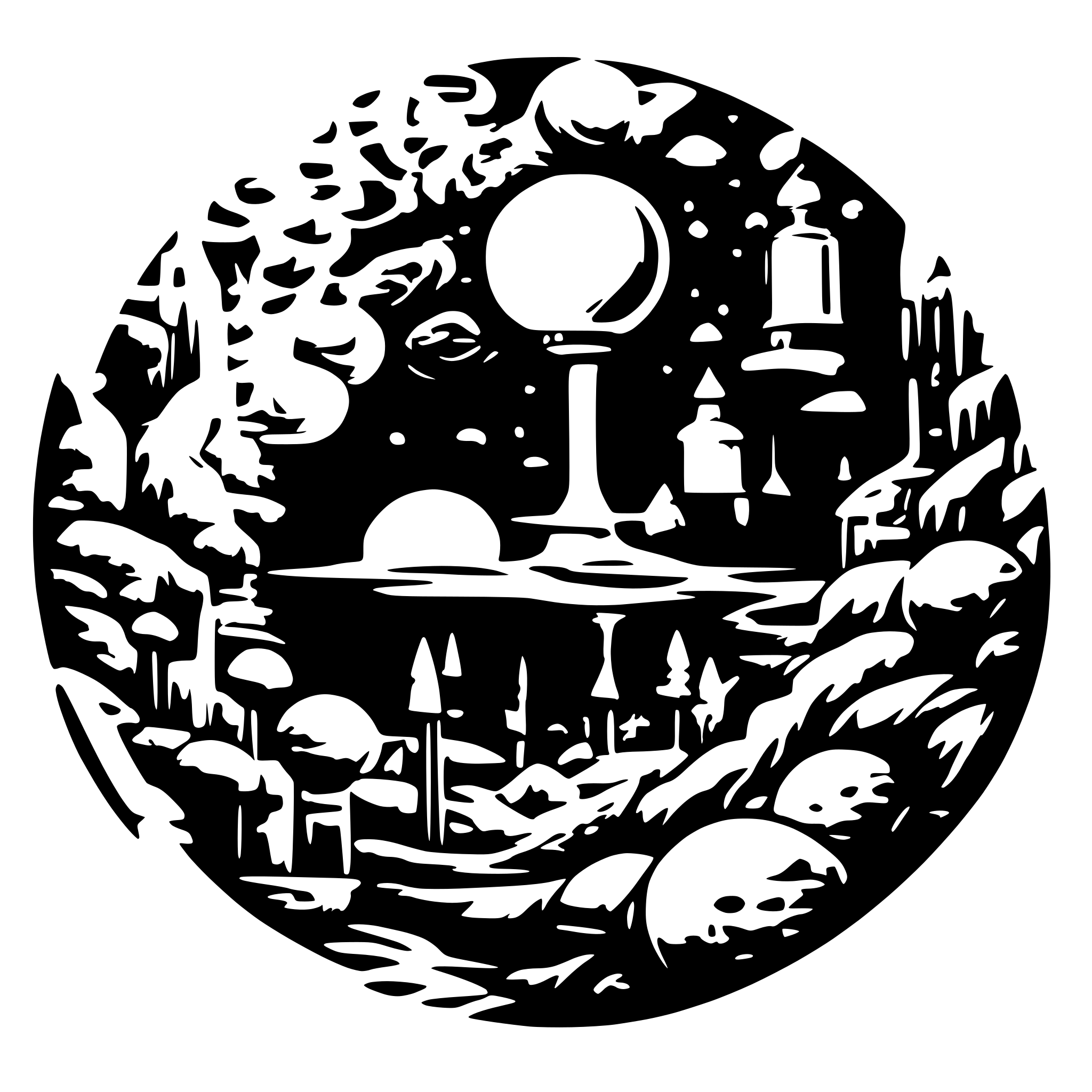 AI-generated SVG of a space round