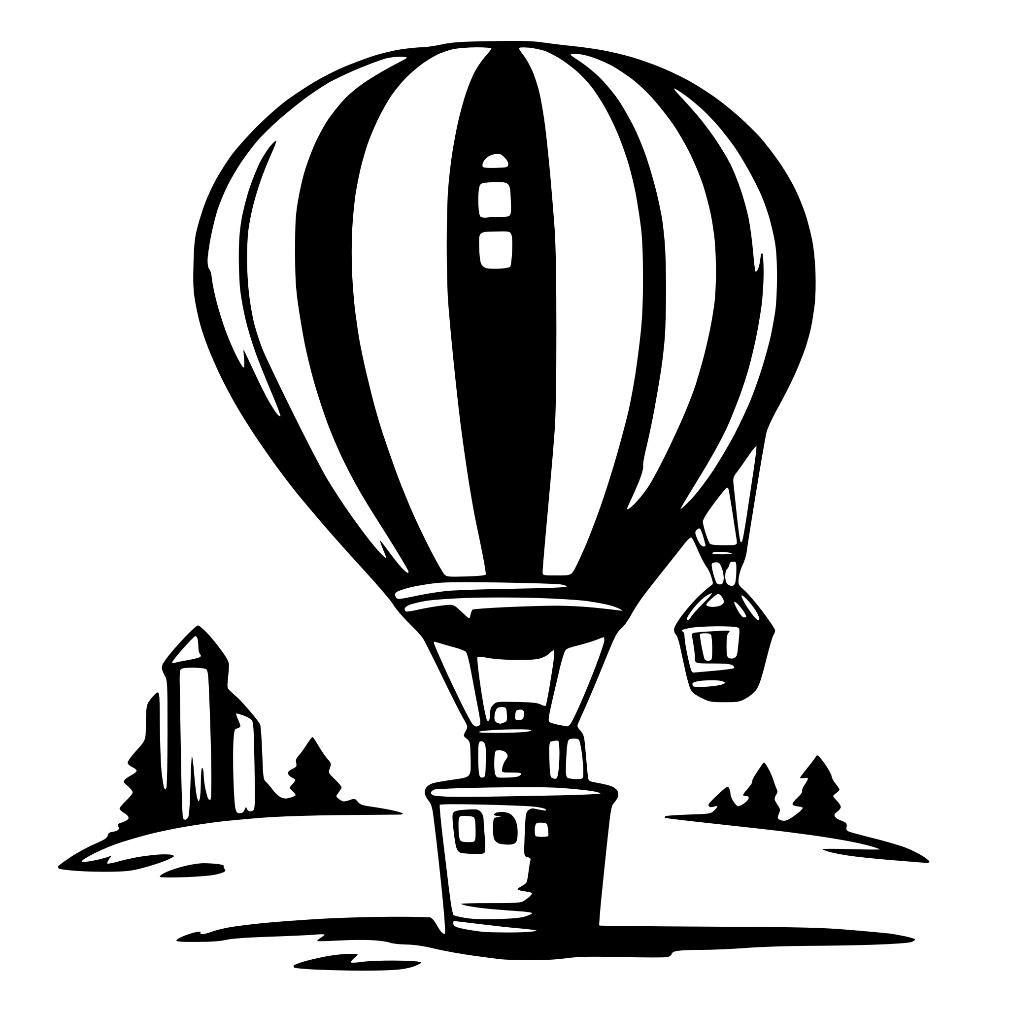 AI-generated SVG of 'a hot air baloon'