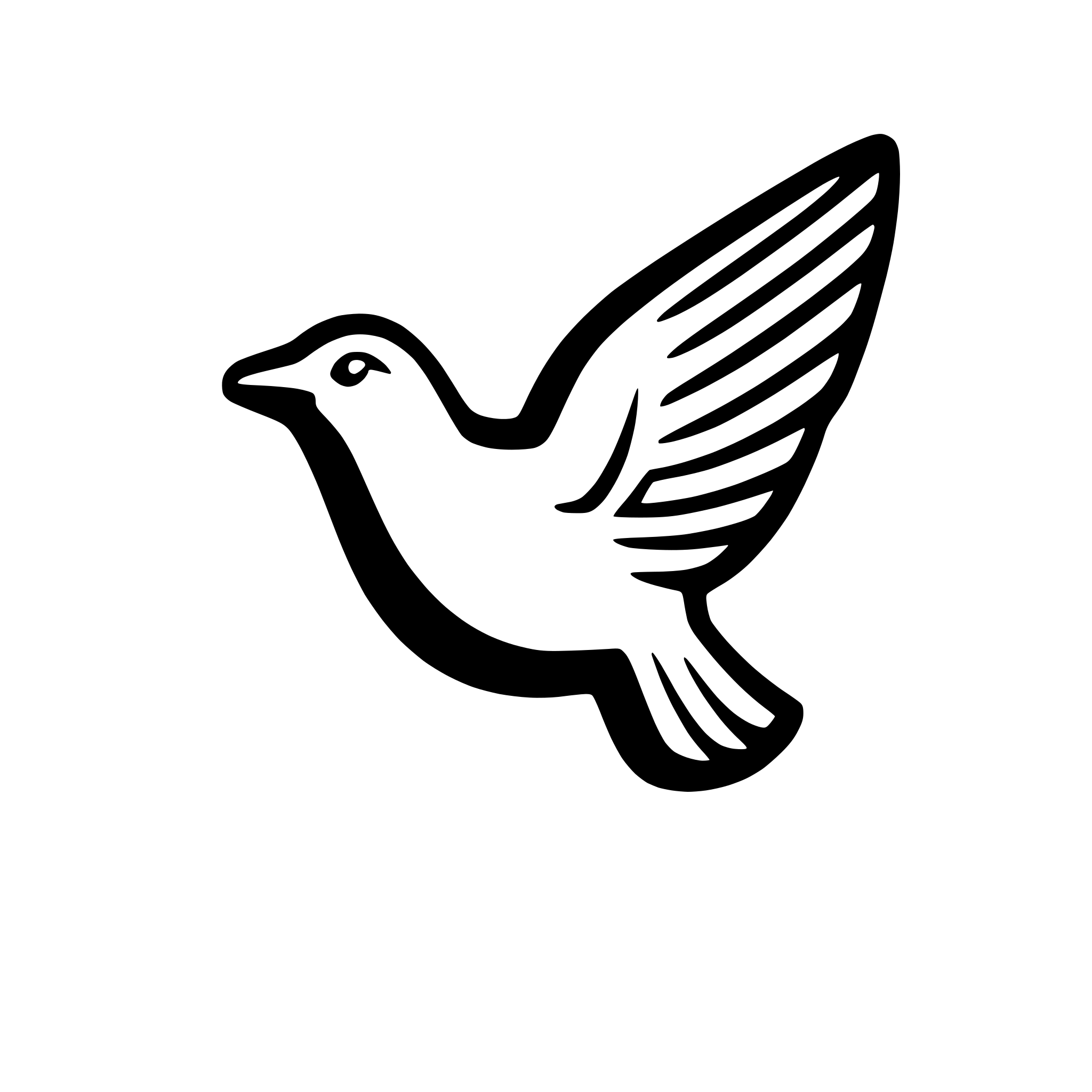 AI-generated SVG of 'flying bird with outstretched wings'