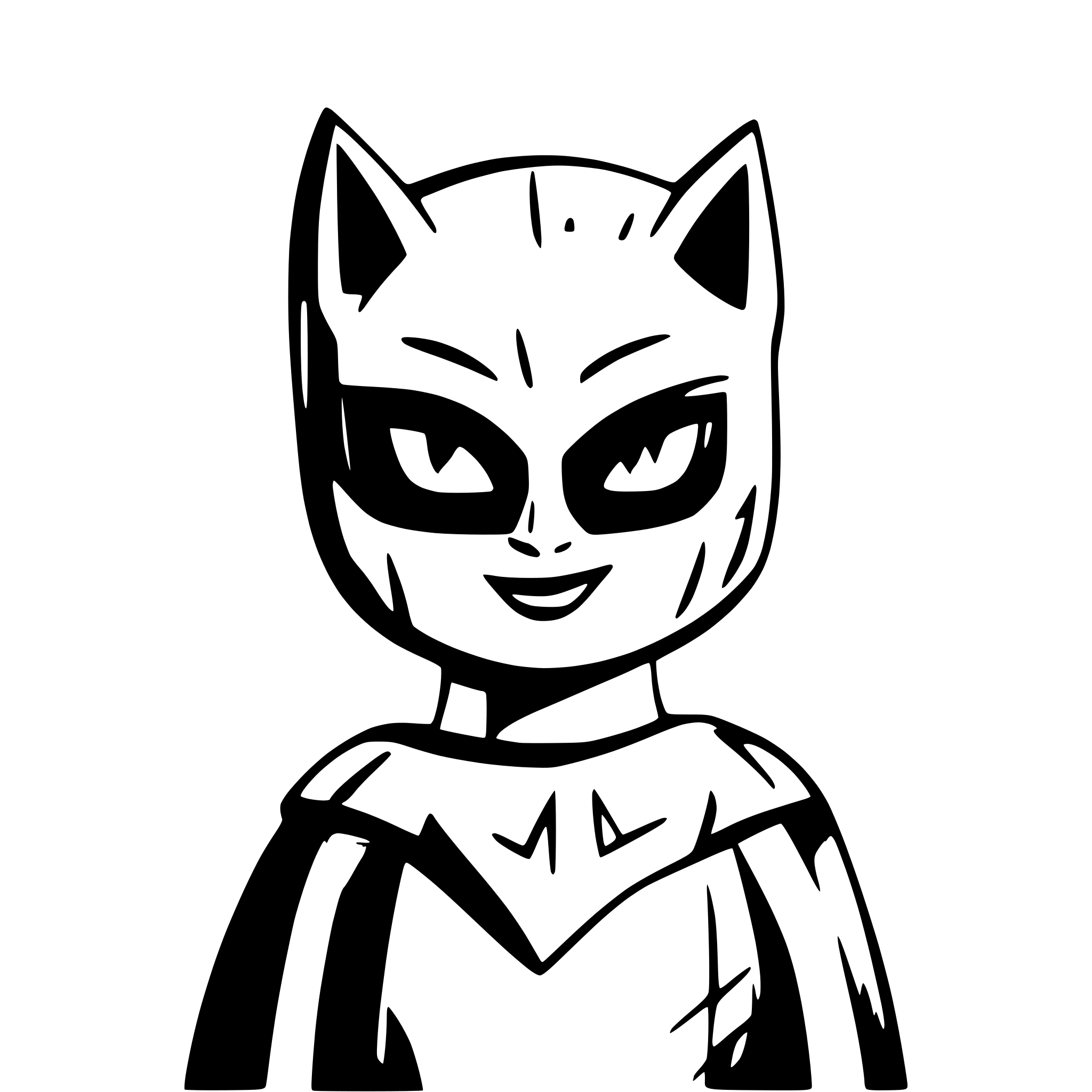 AI-generated SVG of 'Cat with batman mask'