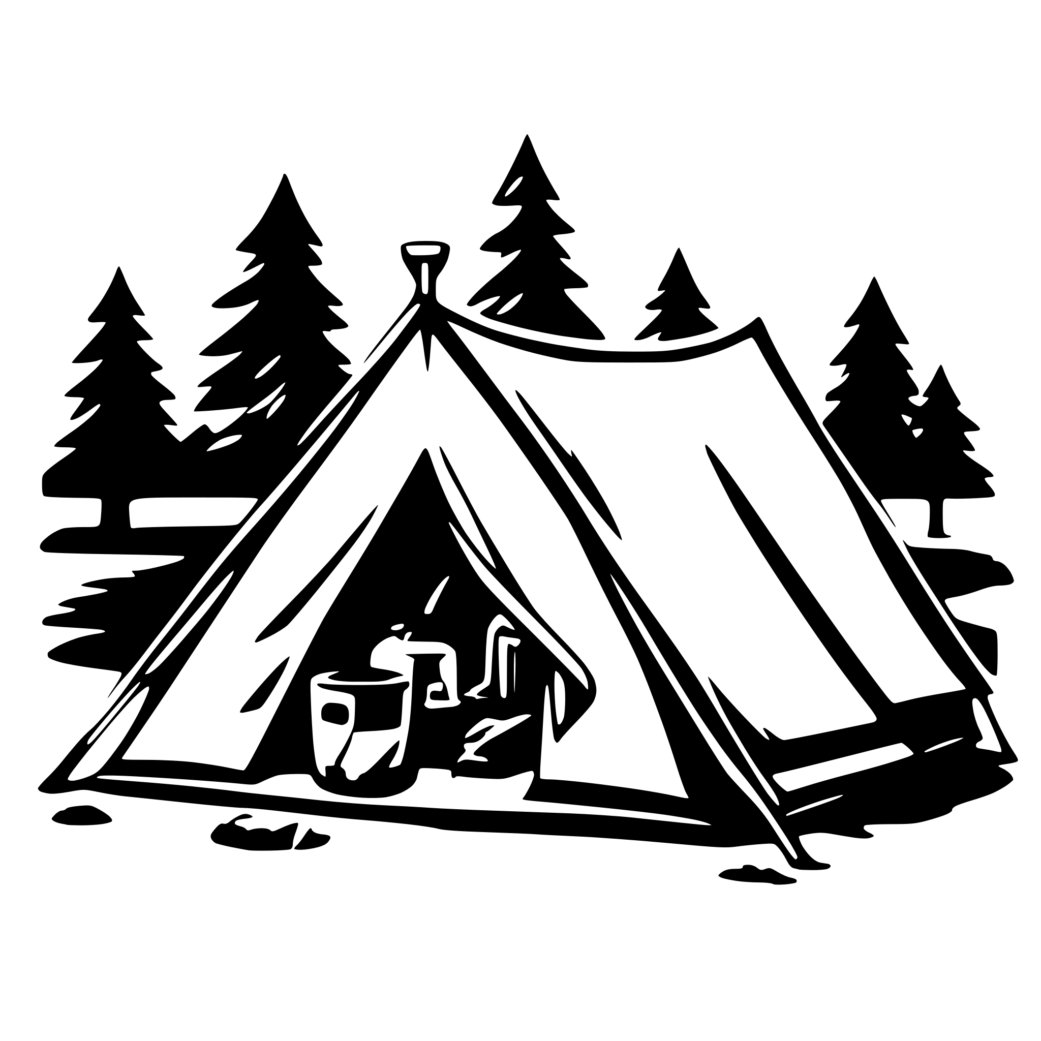 AI-generated SVG of a camping in a tent