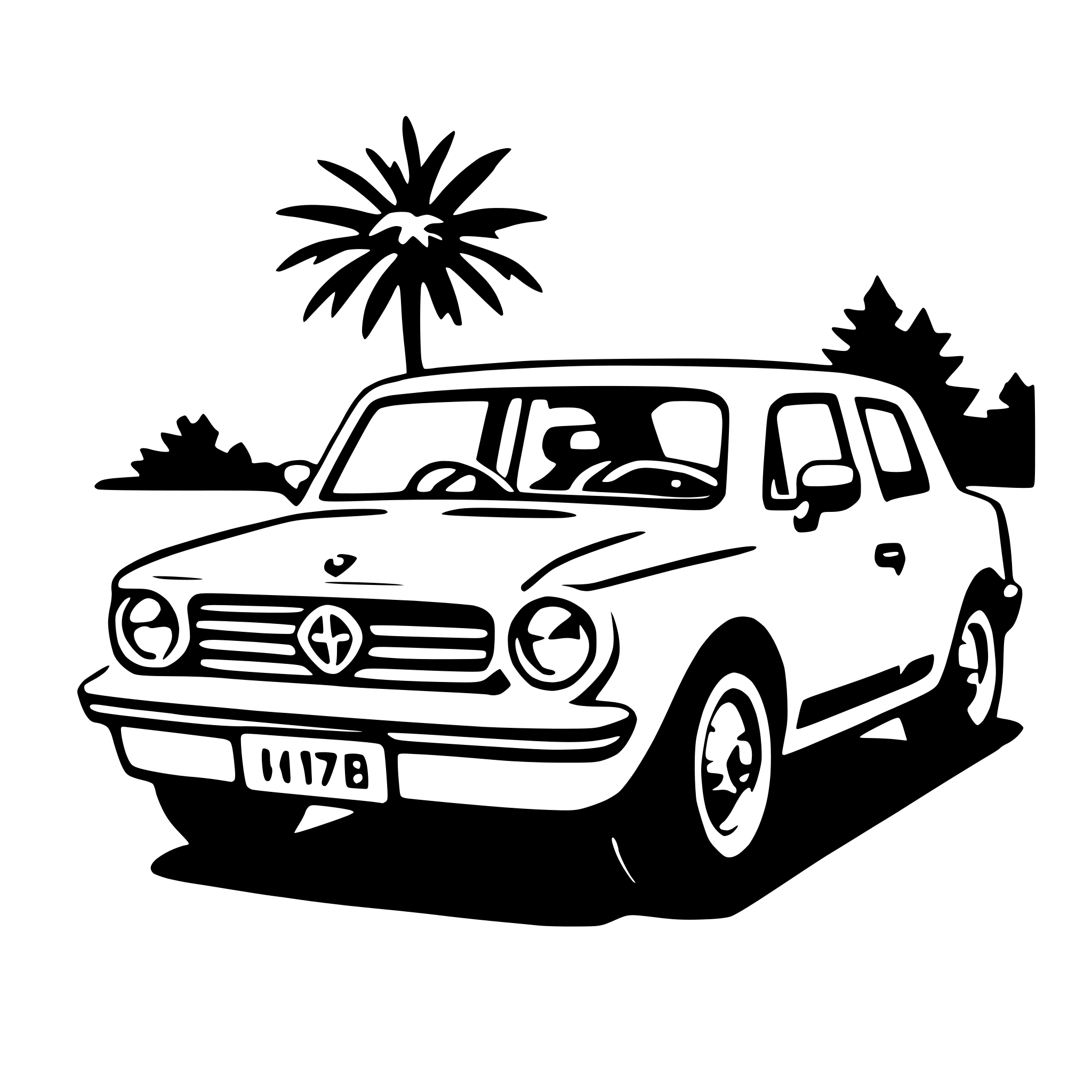 AI-generated SVG of a hatchback