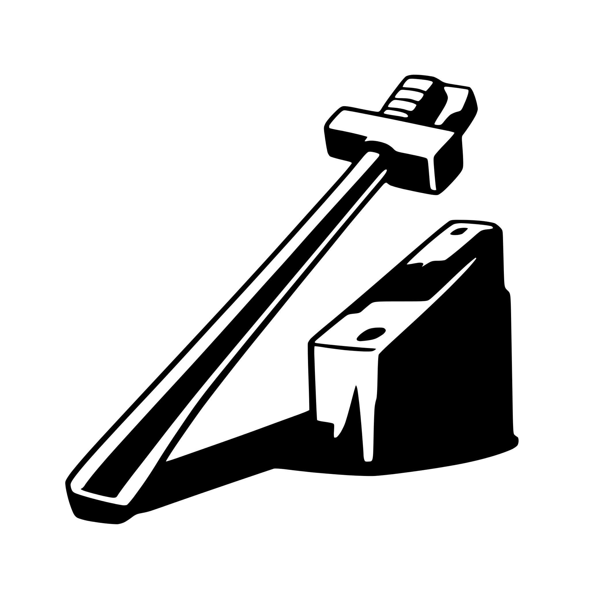 The SVG shows a simple line drawing of a wrench and a hammer. The wrench is positioned on the left side of the SVG, with its handle extending upwards and its jaw pointing downwards. The hammer is on the right side, with its head pointing downwards and its handle extending upwards. The wrench and hammer are depicted in a way that suggests they are leaning against each other, with the wrench's handle resting on the hammer's head. The SVG is minimalistic and does not contain any additional objects or text. 