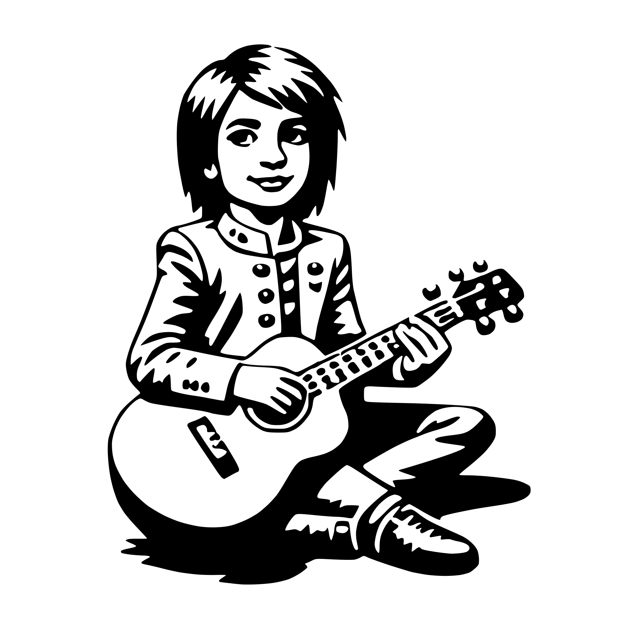 AI-generated SVG of a urchin with ukulele