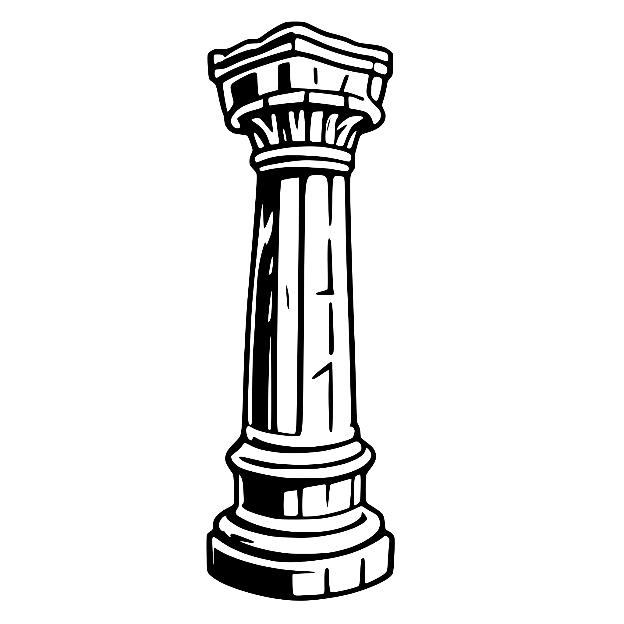 AI-generated SVG of a tall roman column no background