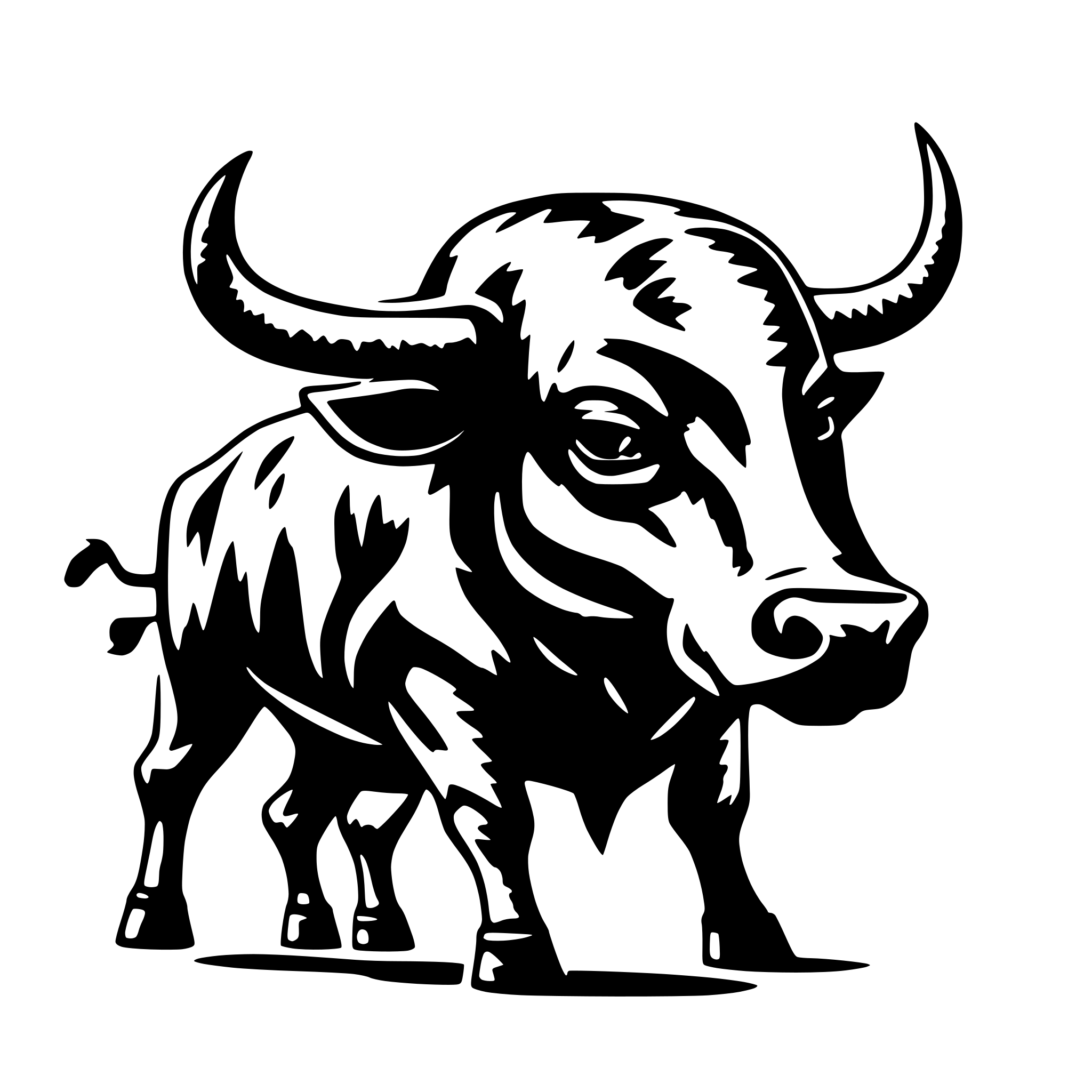 AI-generated SVG of 'bull art with electricity vibe'