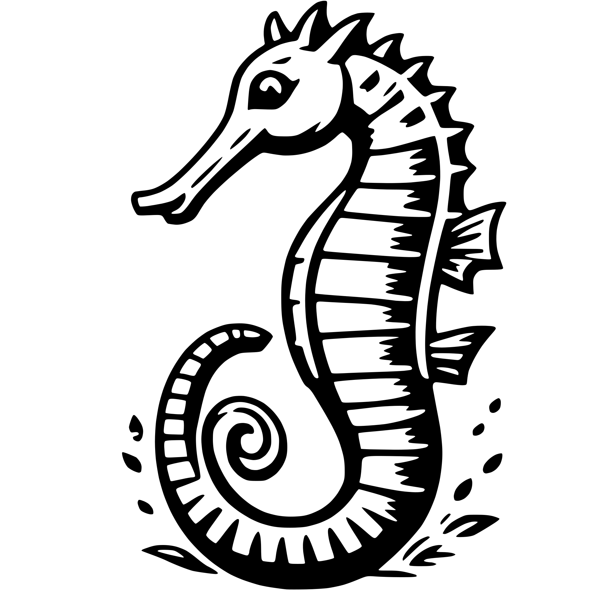 AI-generated SVG of a seahorse