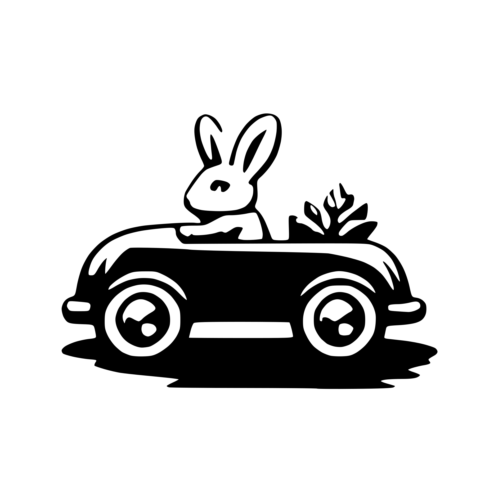 AI-generated SVG of a Cute bunny driving carrot car