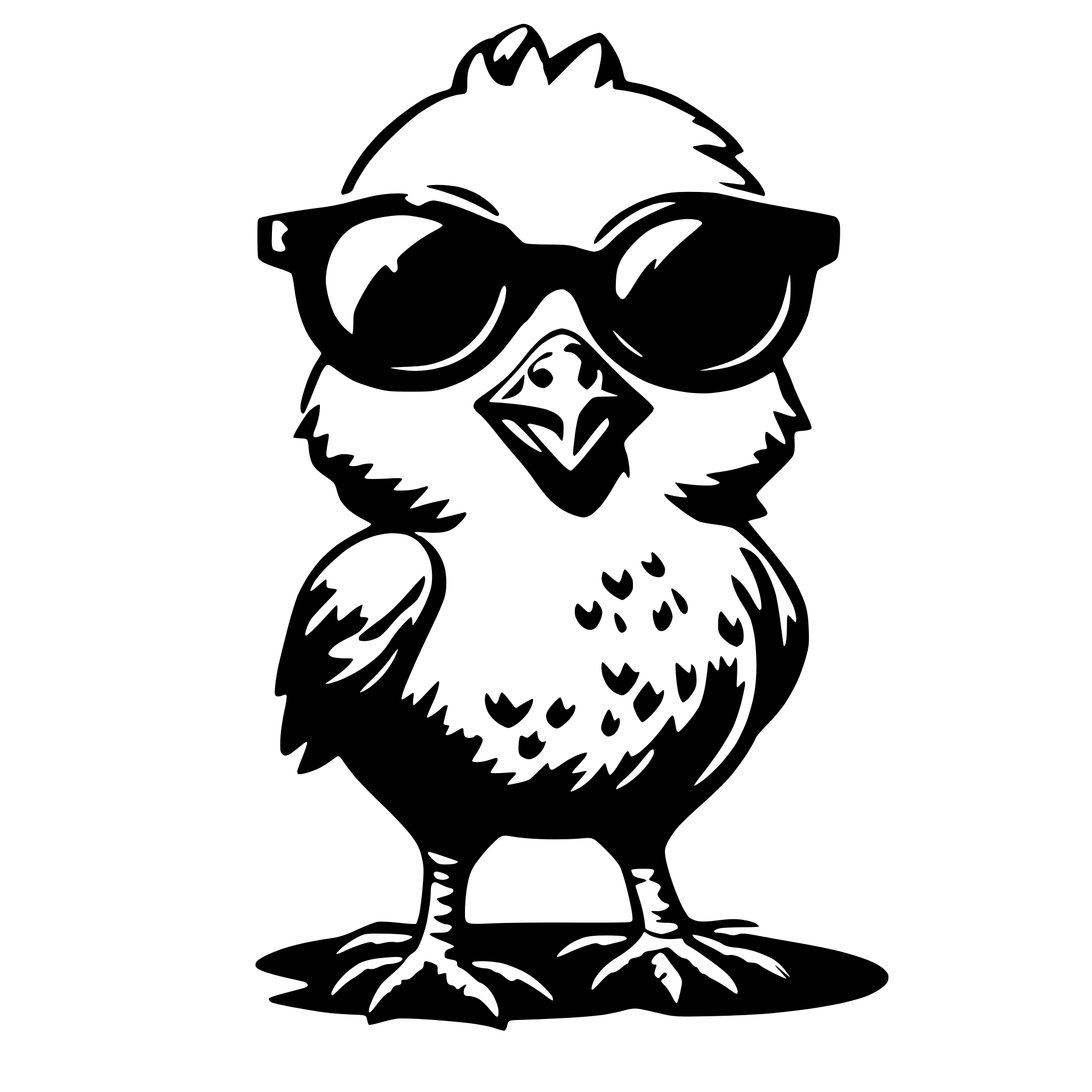 AI-generated SVG of 'chicken with sunglassess'