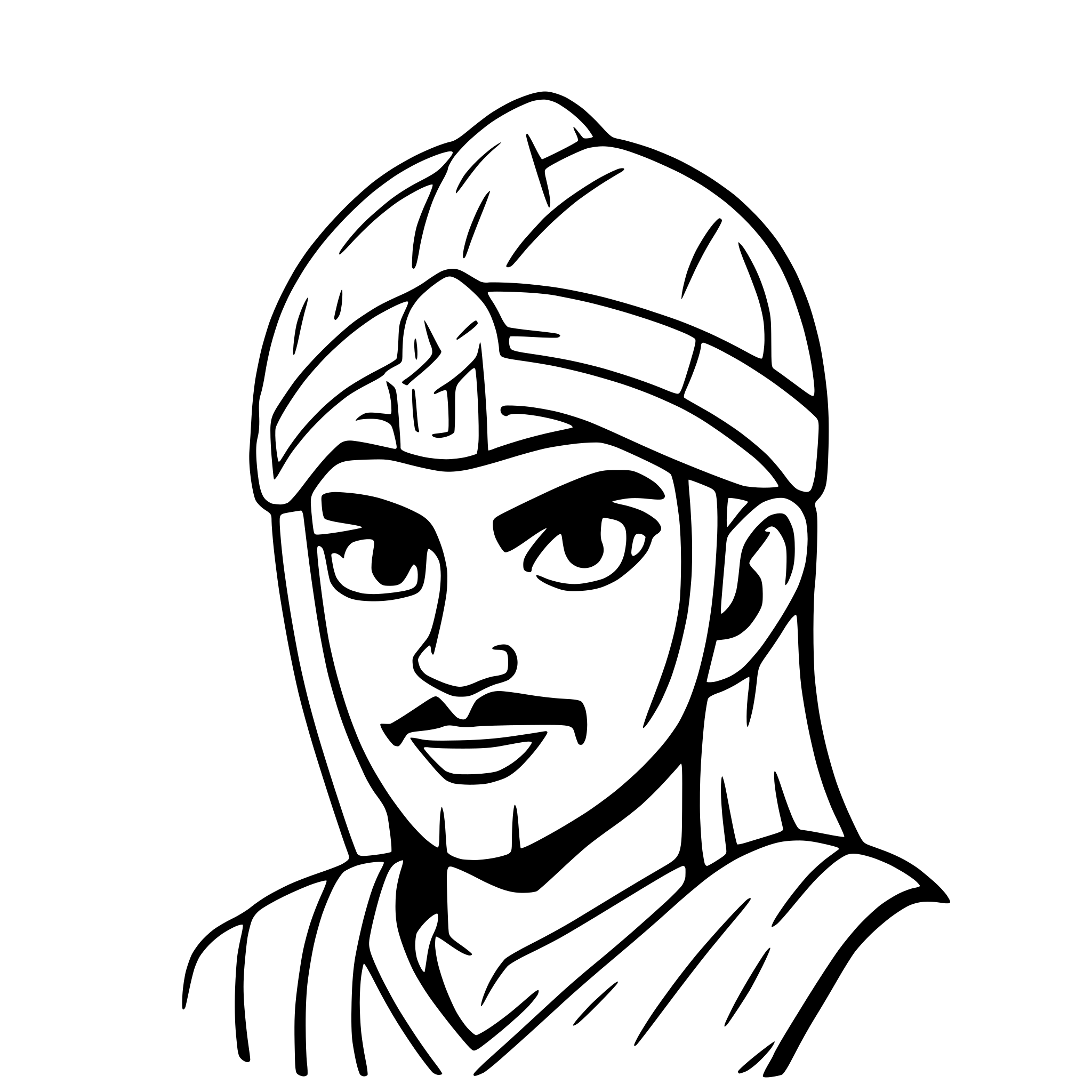 AI-generated SVG of 'a Persian ancient hero'