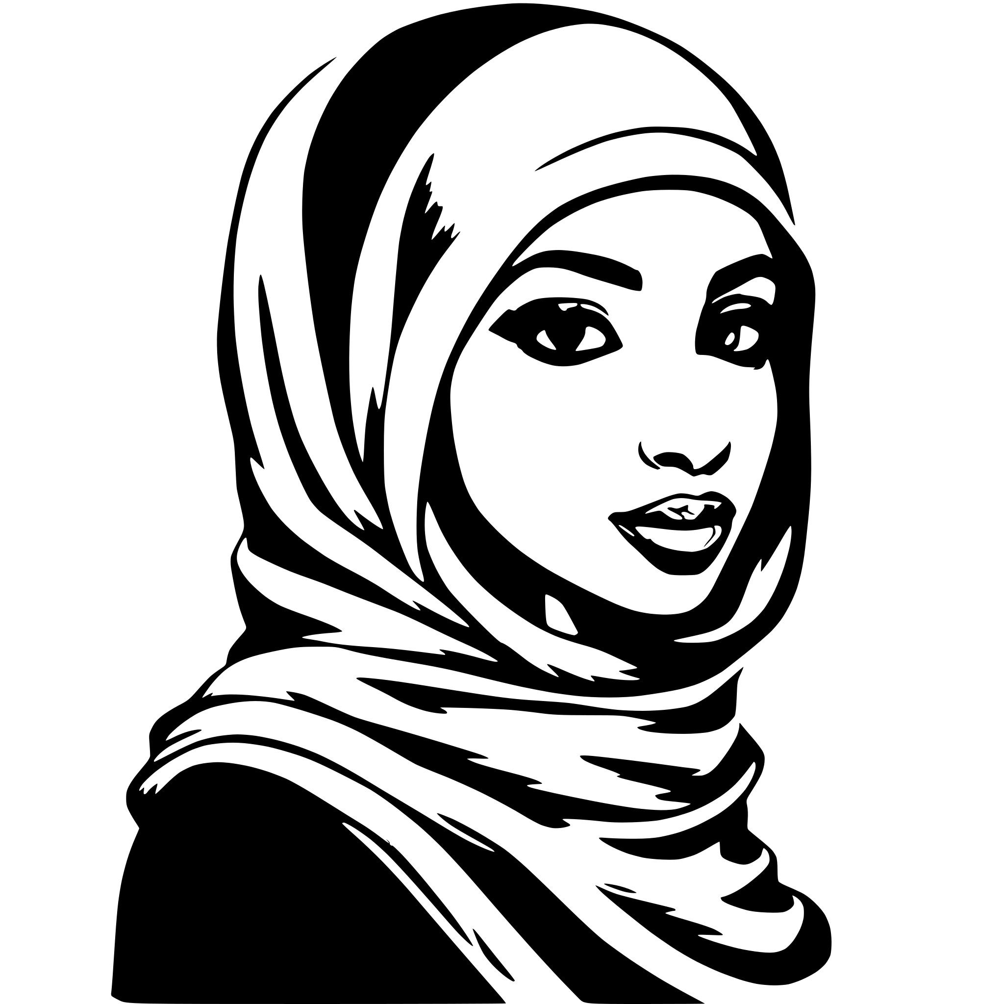 AI-generated SVG of a beautiful african woman in hijab
