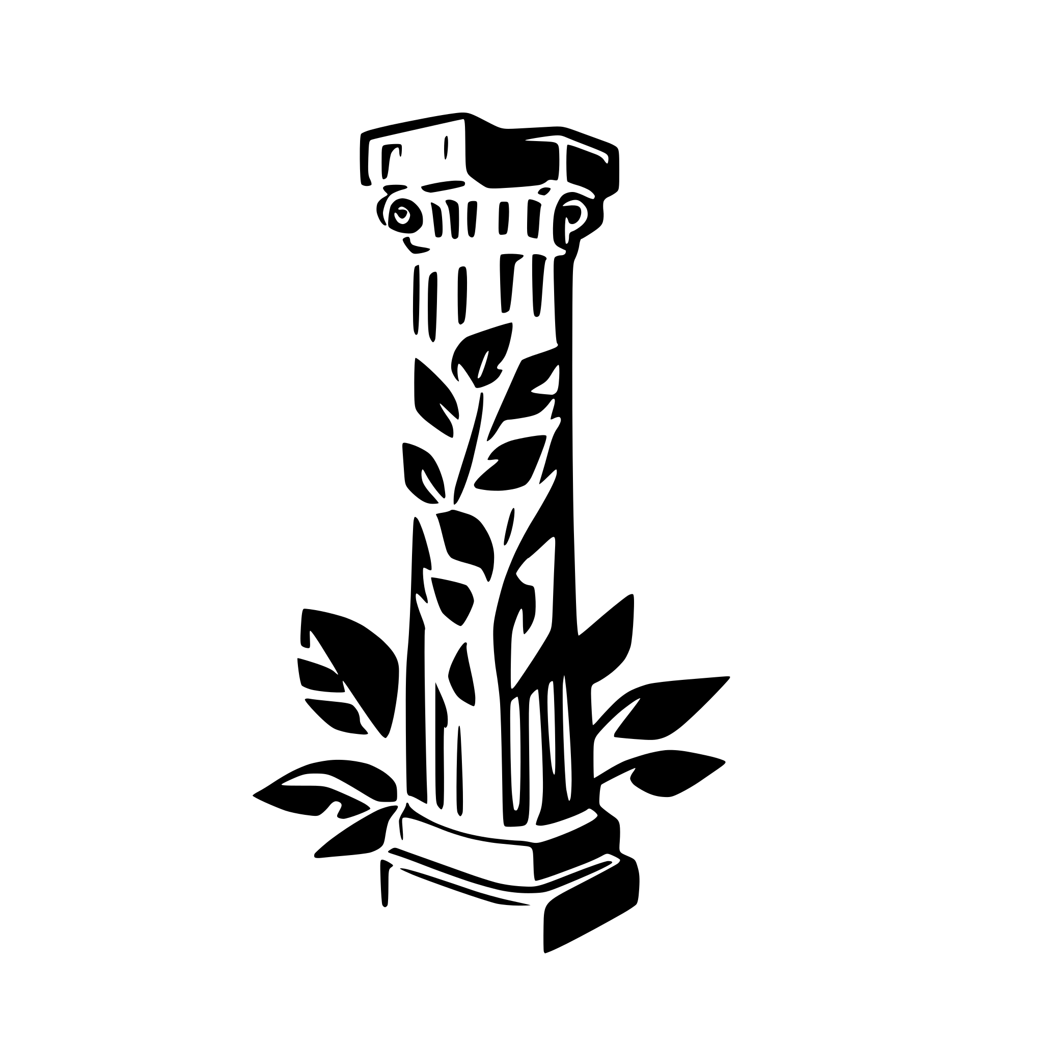 AI-generated SVG of a tall roman column no background