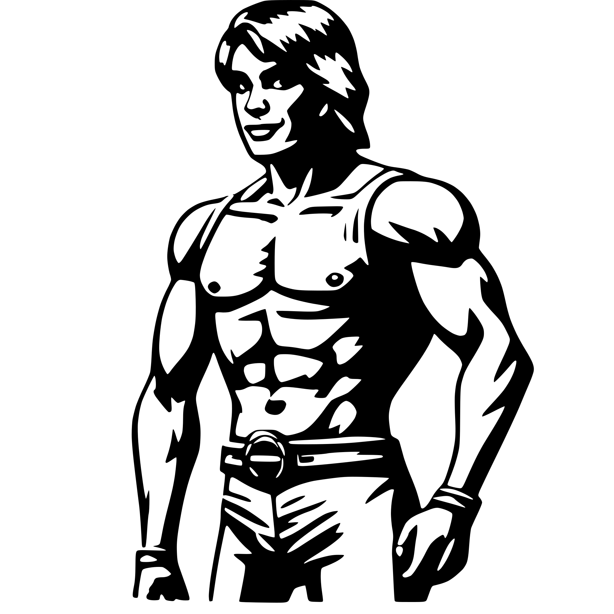 AI-generated SVG of 'muscle man'
