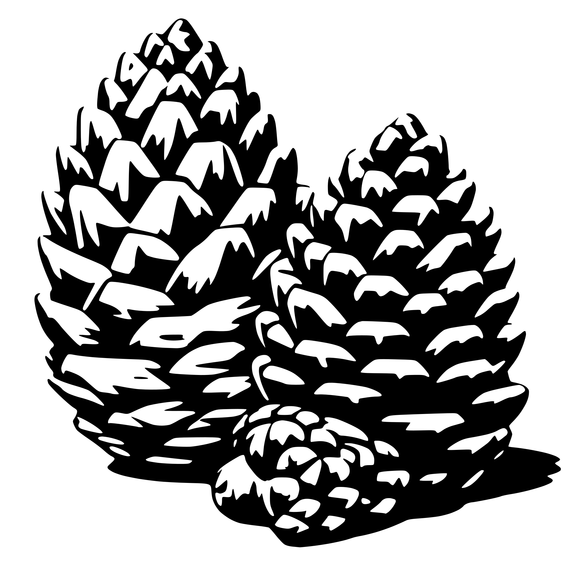 AI-generated SVG of 'pine cone pensil holder'