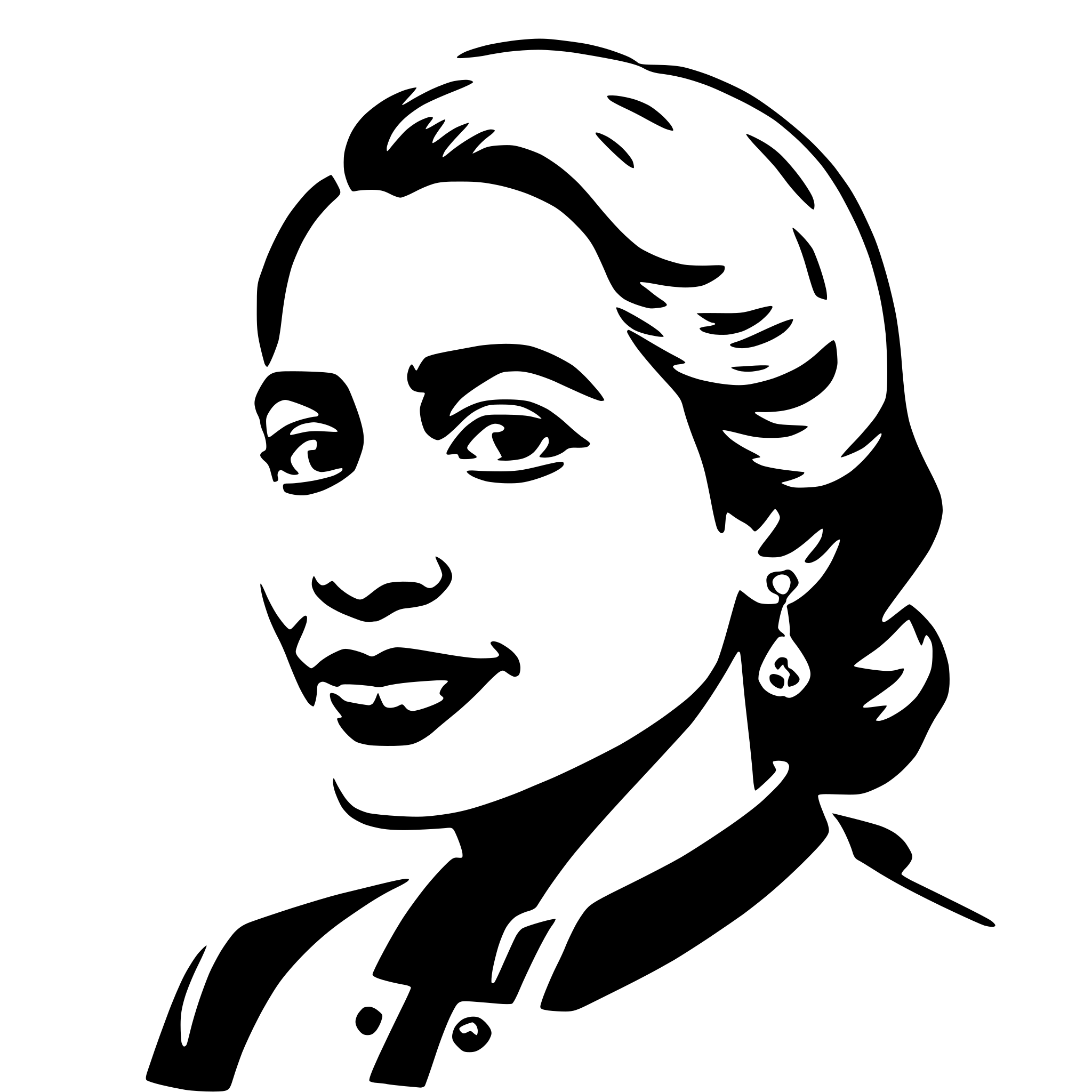 The SVG is a black and white vector illustration of a woman's profile. The woman is depicted with a smiling expression, her hair is styled in a side-swept fashion, and she is wearing what appears to be a collared shirt with a darker color at the collar. The illustration is stylized with clean lines and lacks detail that would suggest texture or shading. The SVG does not contain any text or additional objects, and the main focus is on the woman's face and upper torso. The interaction between the objects is not applicable in this context, as the SVG is a static graphic with no implied movement or interaction. 