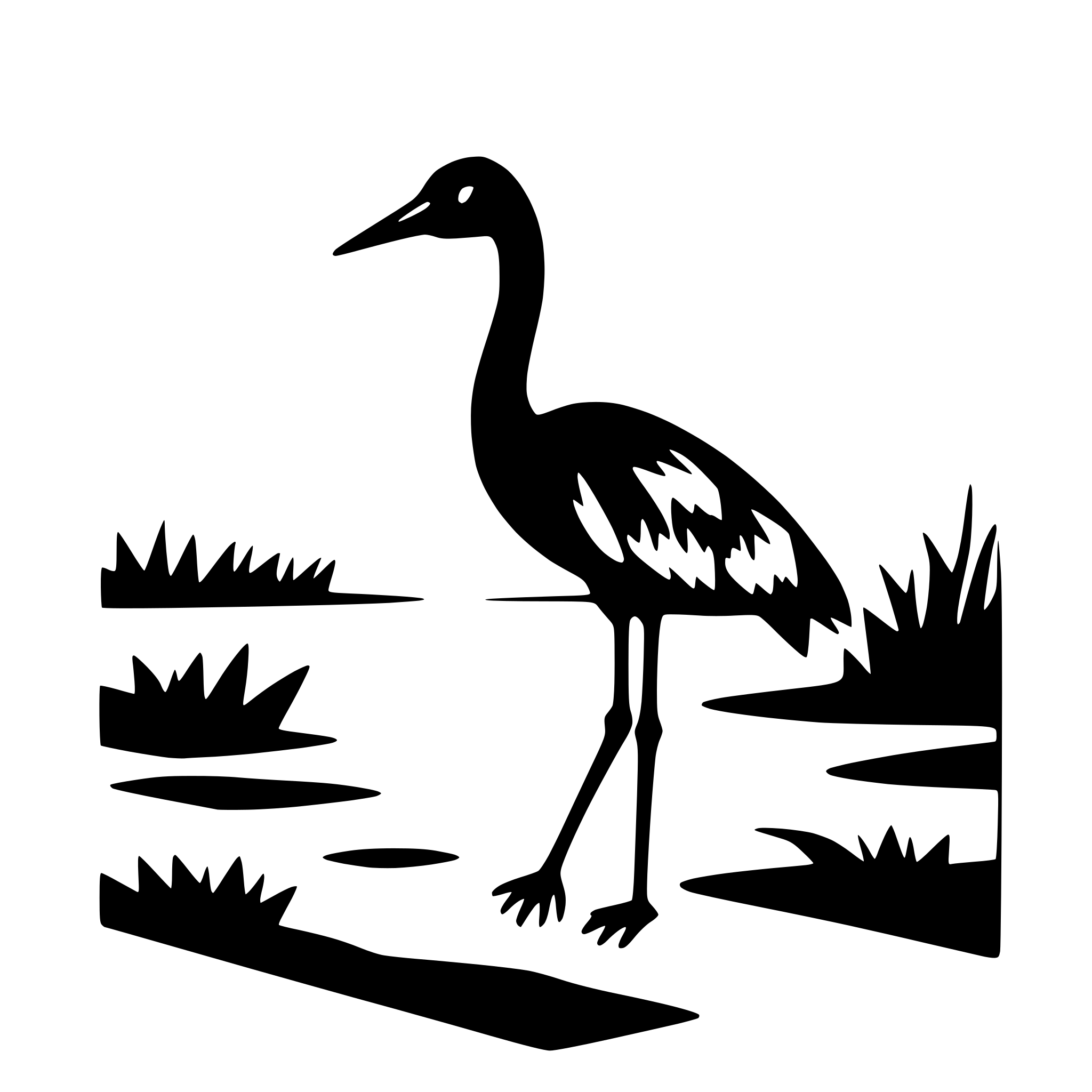 AI-generated SVG of 'crane standing in a pond'