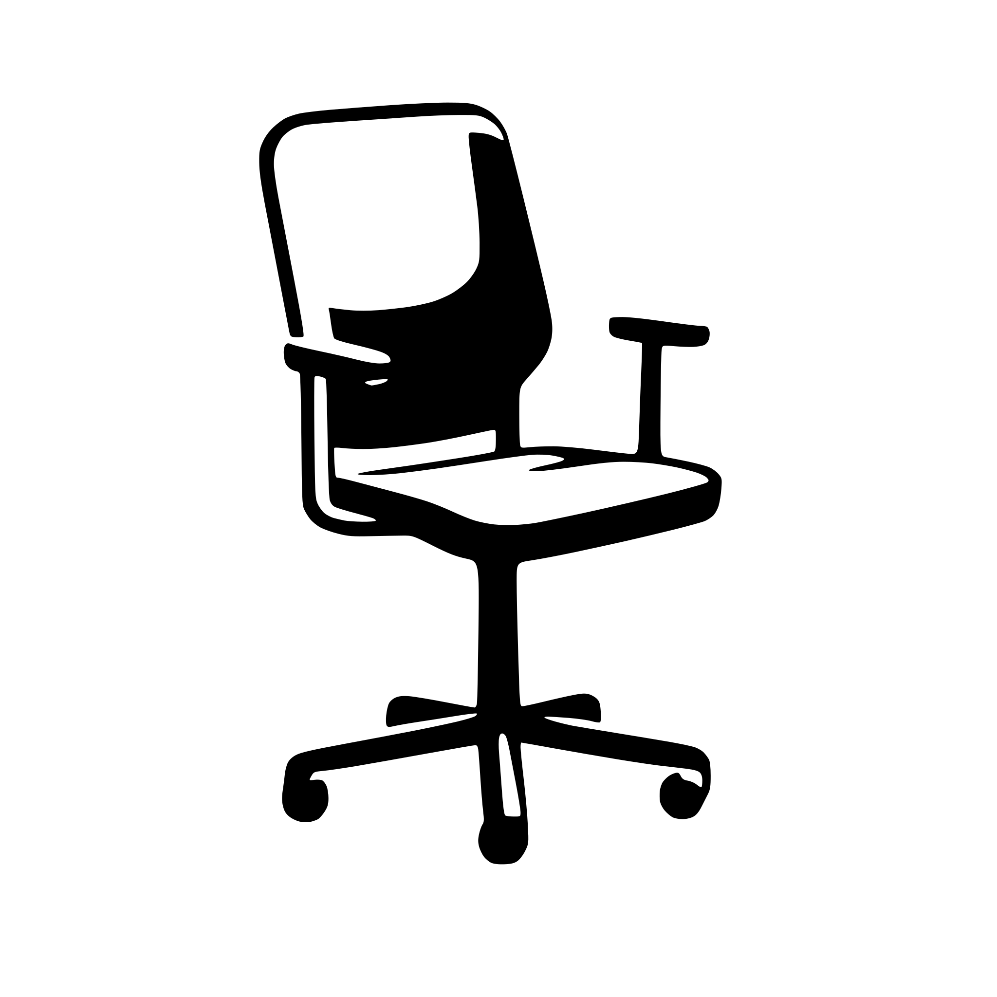 AI-generated SVG of a a computer chair icon. Straight top projection. Minimum lines, schematic