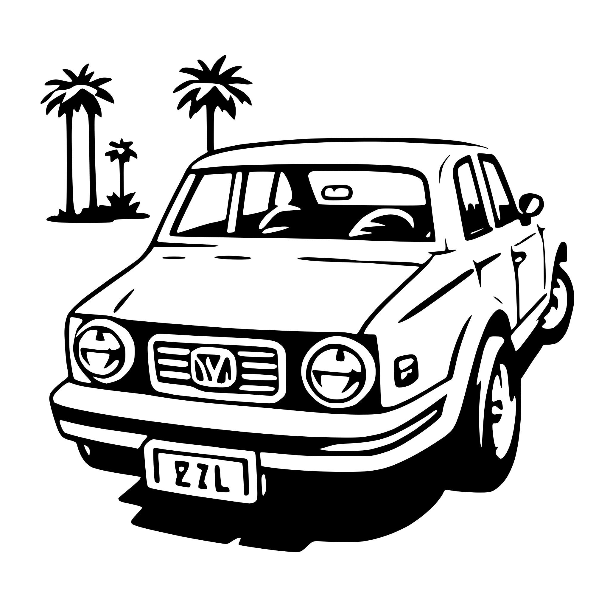 AI-generated SVG of a mid-size car