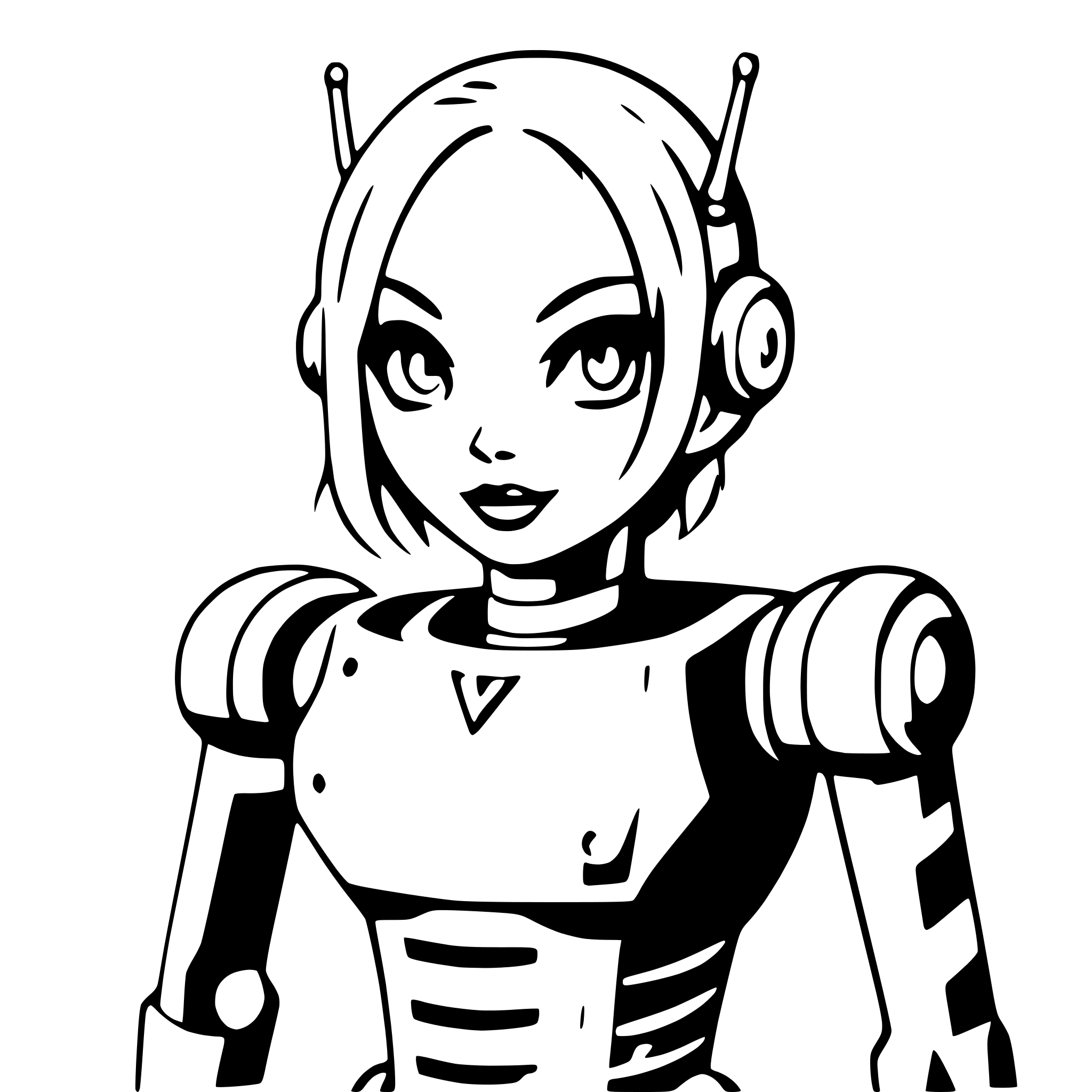 AI-generated SVG of 'robot with glowing eyes'