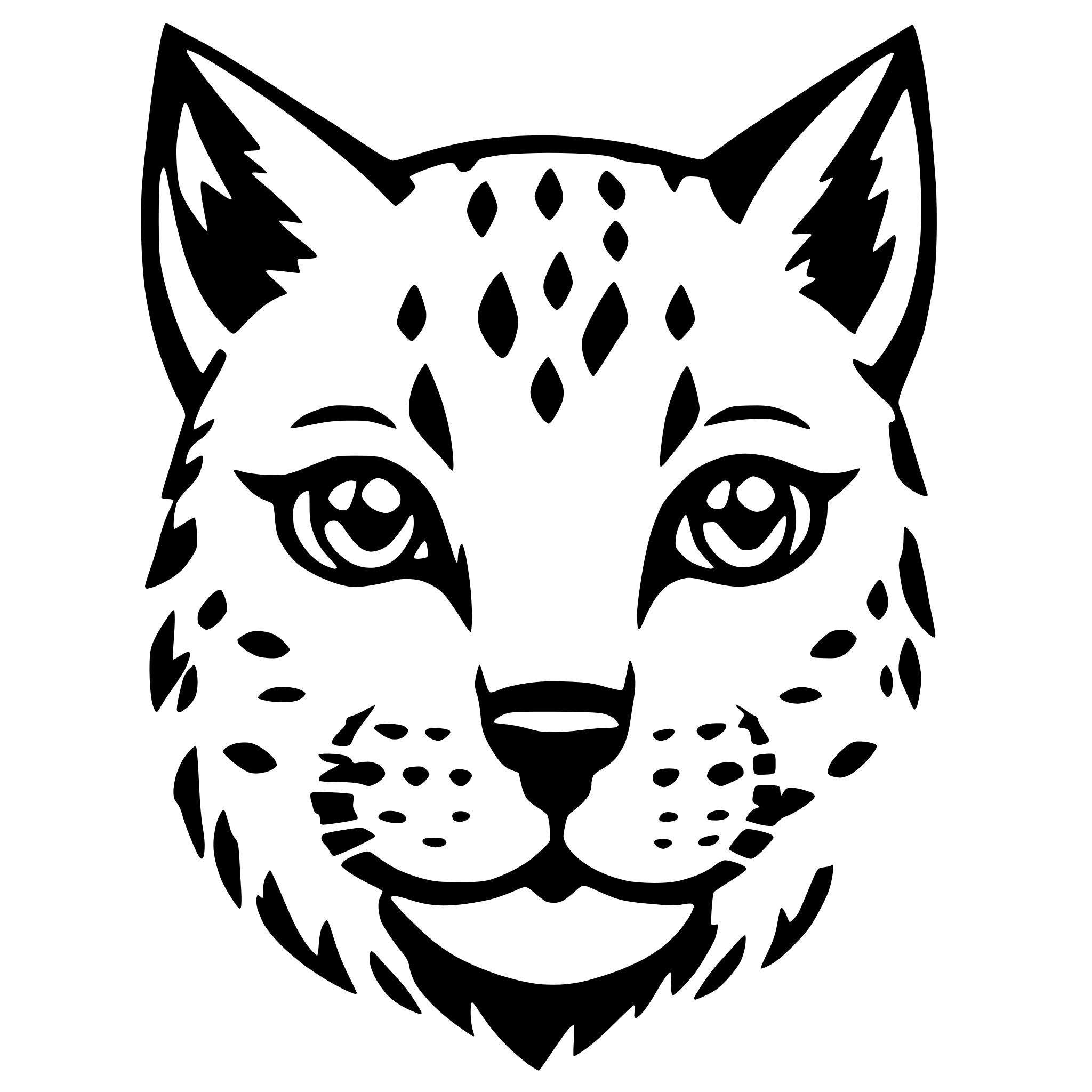 AI-generated SVG of a simplified baby lynx face cute