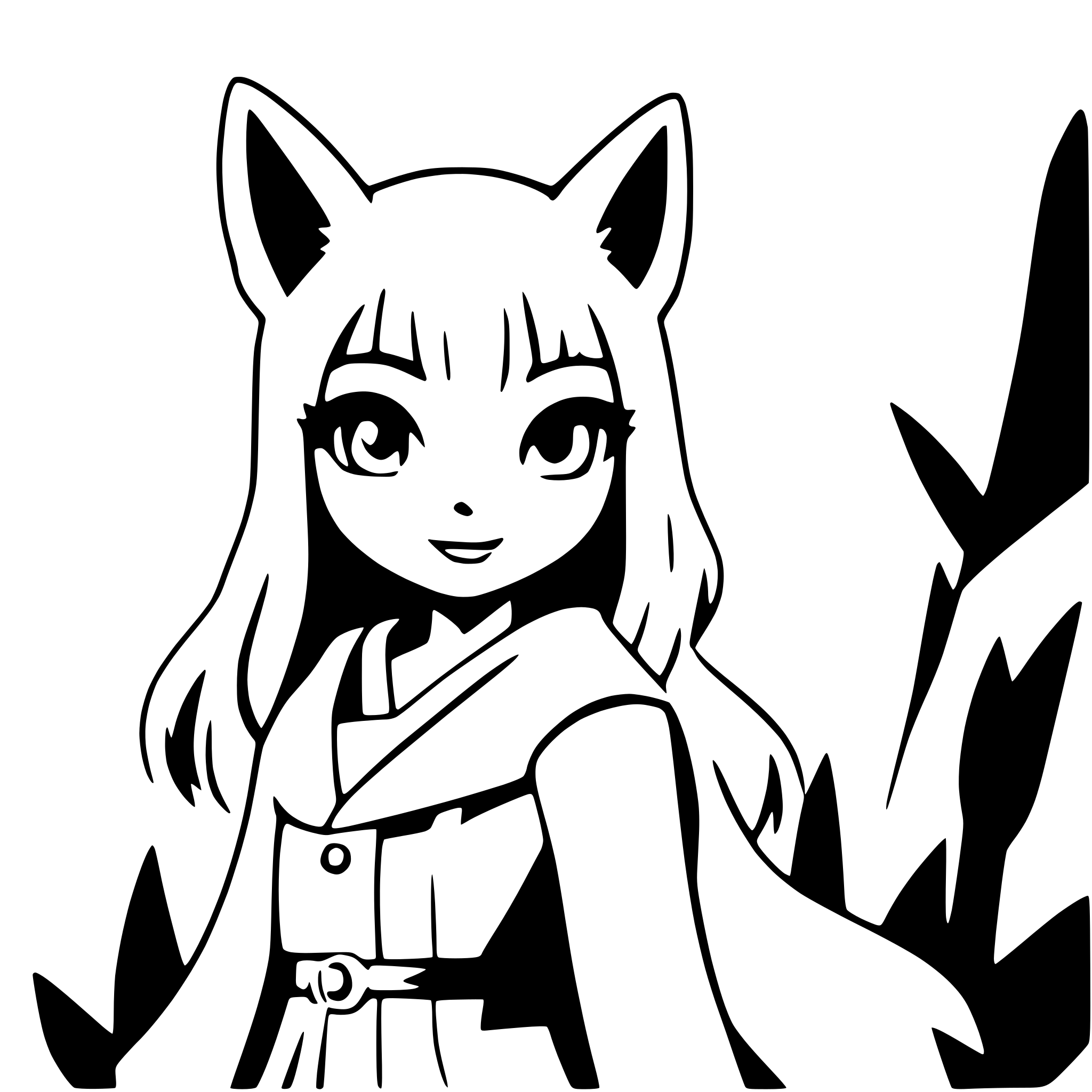 AI-generated SVG of a fox spirit in the forest