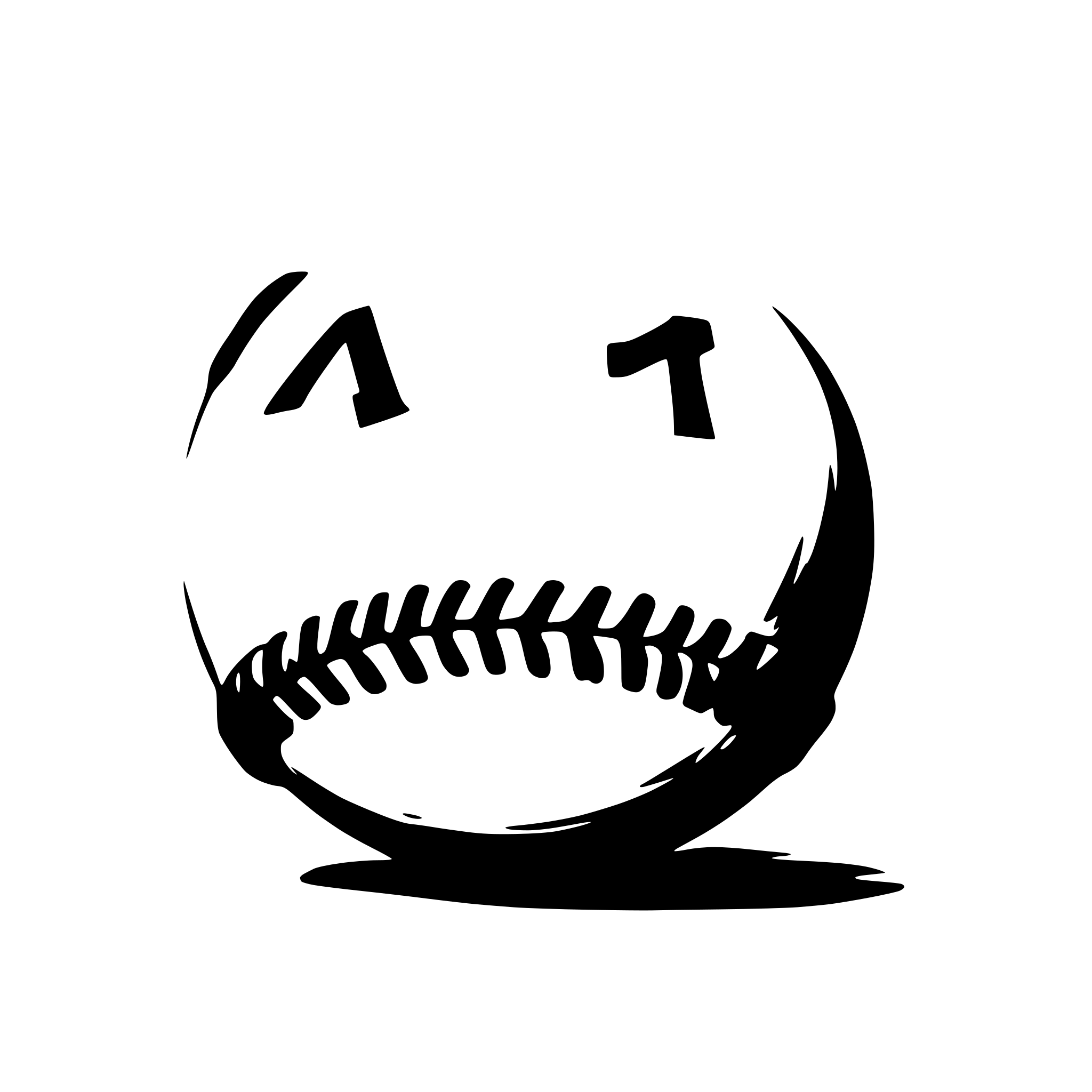 AI-generated SVG of a An off-white baseball with red stiching. There is a clock face on the basball with an hour and minute hand