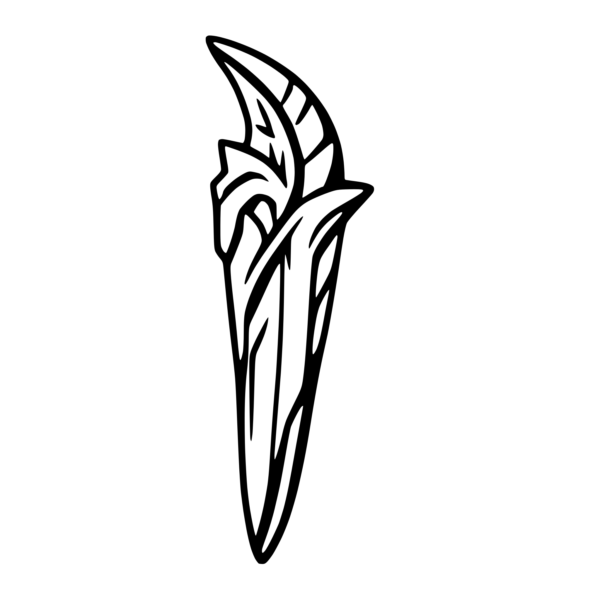 AI-generated SVG of a A single, ancient dragon fang, long and curved like a razor-sharp shard