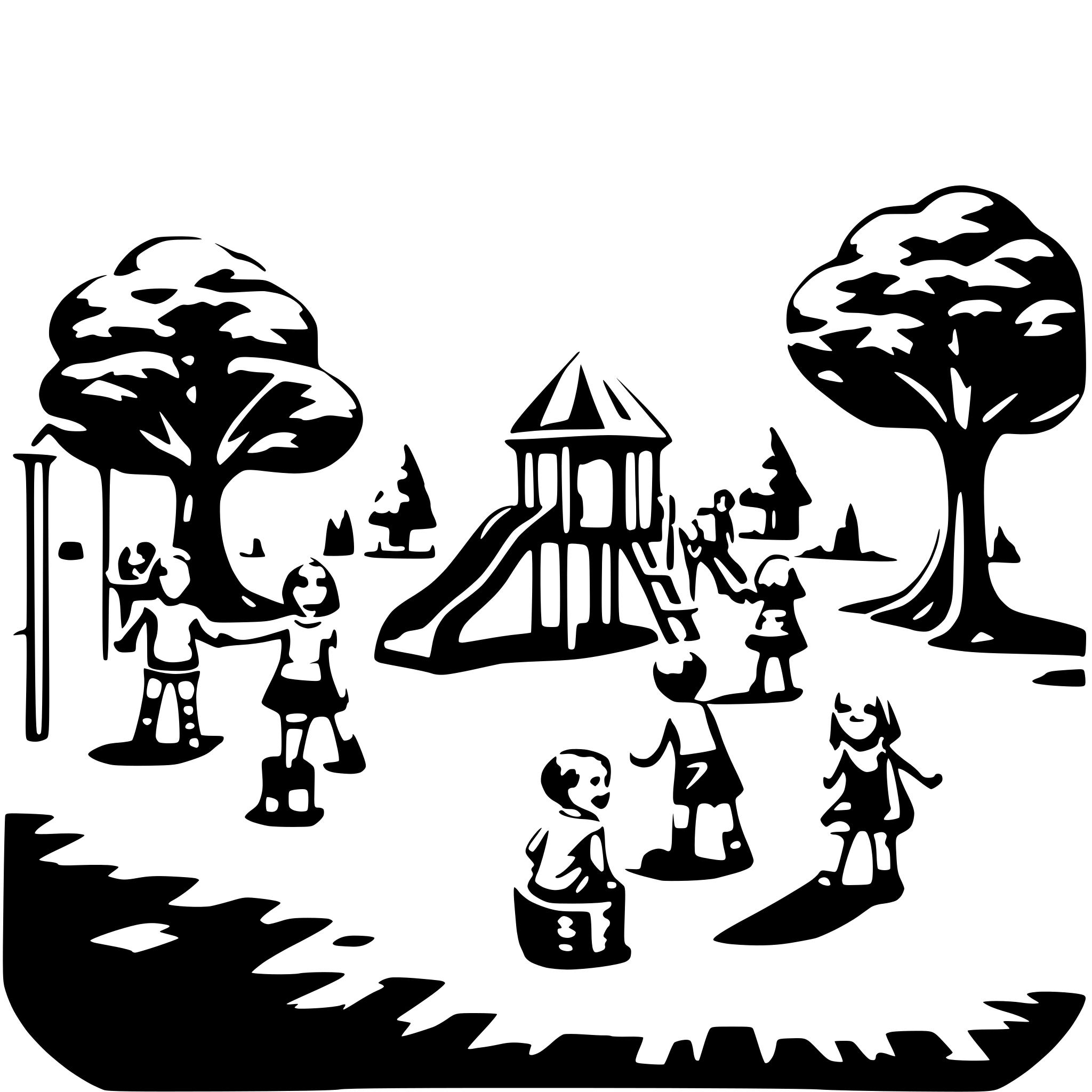 AI-generated SVG of 'playground with many children'