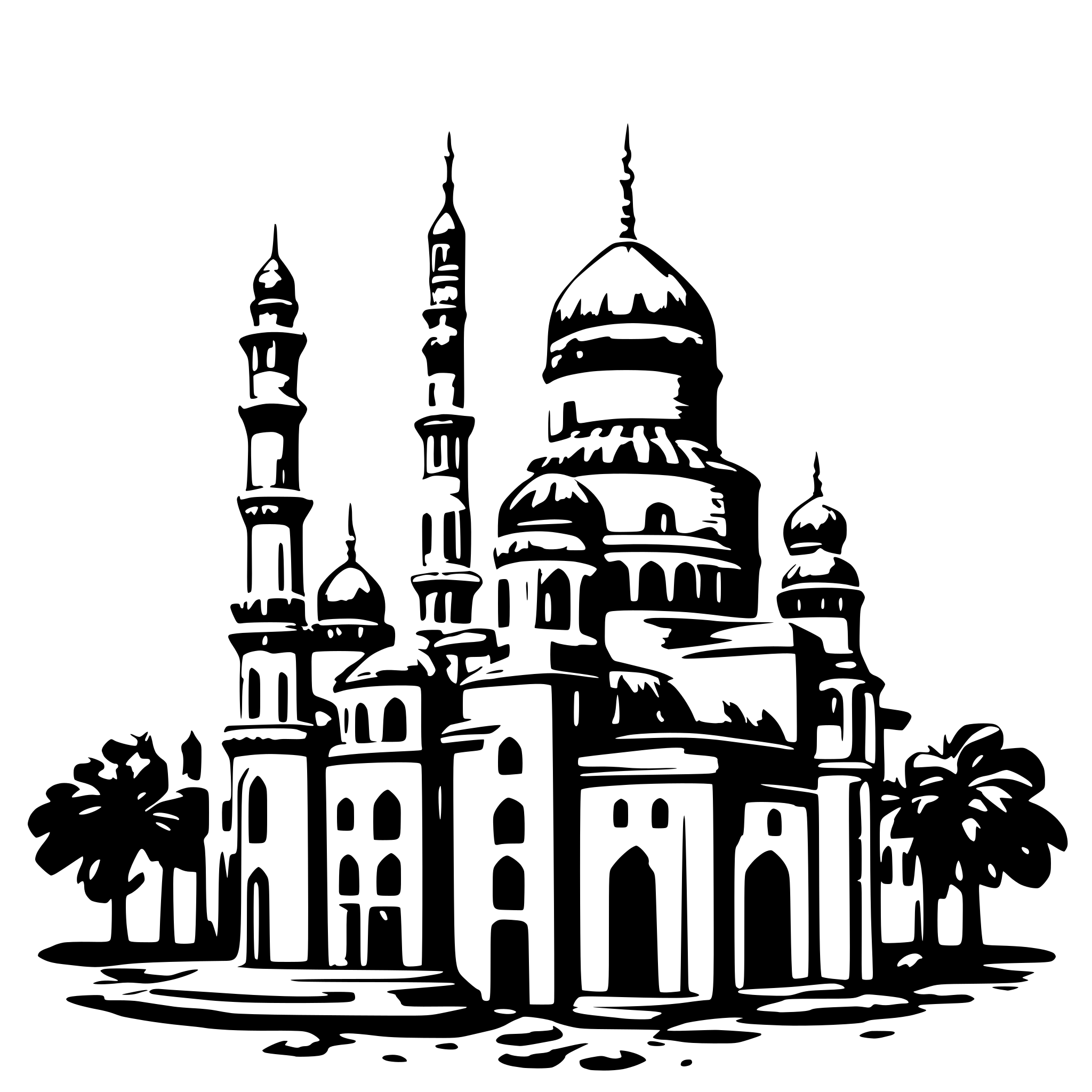 AI-generated SVG of a mosque