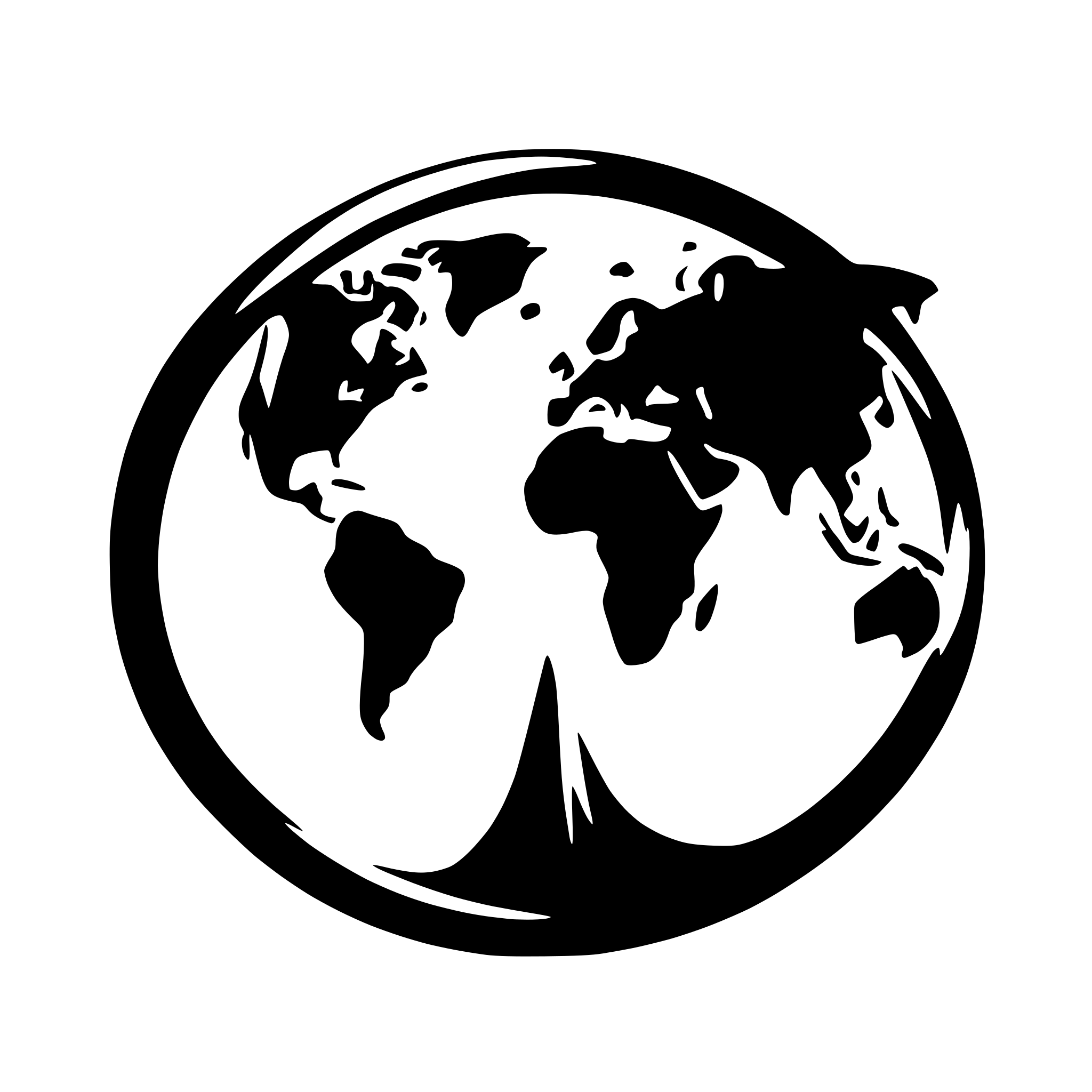 AI-generated SVG of a world map outline vector logo isolated on background