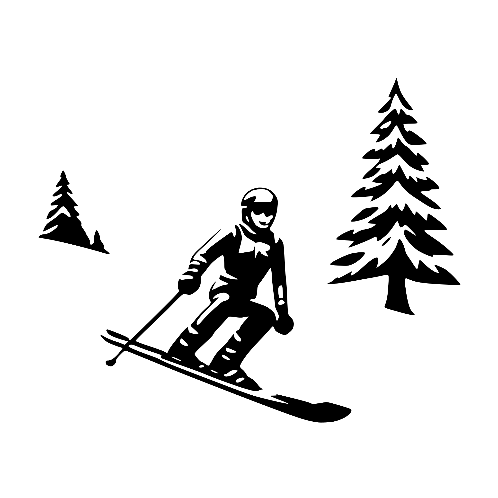 AI-generated SVG of 'skier turning'