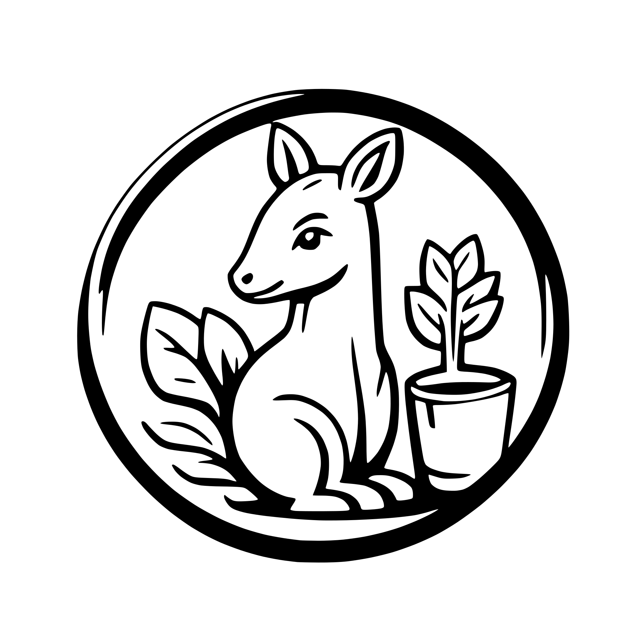 AI-generated SVG of a Minimalistic logo for meal planning app featuring a mother kangaroo with a joey in her pouch