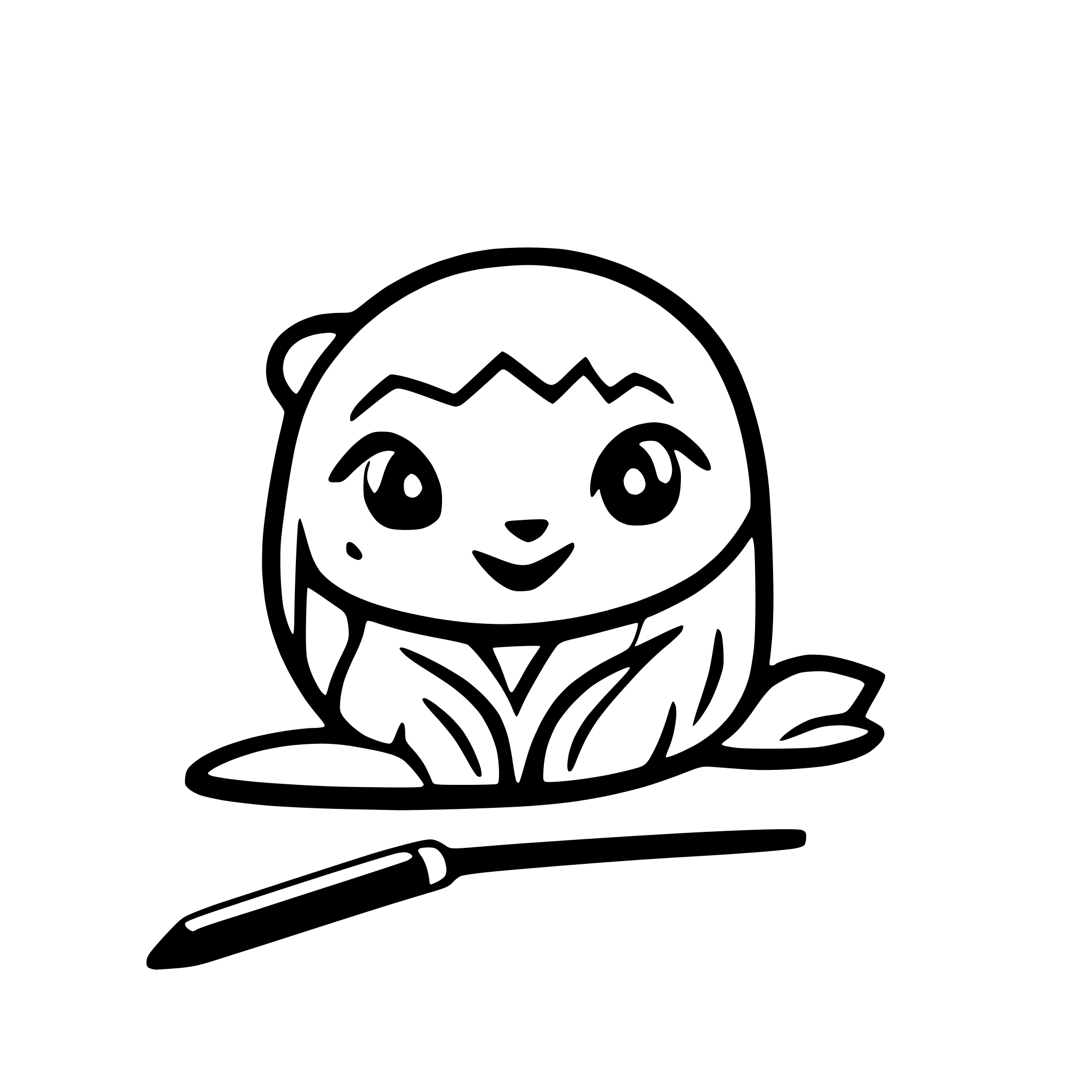 AI-generated SVG of a A seal writing with a pen