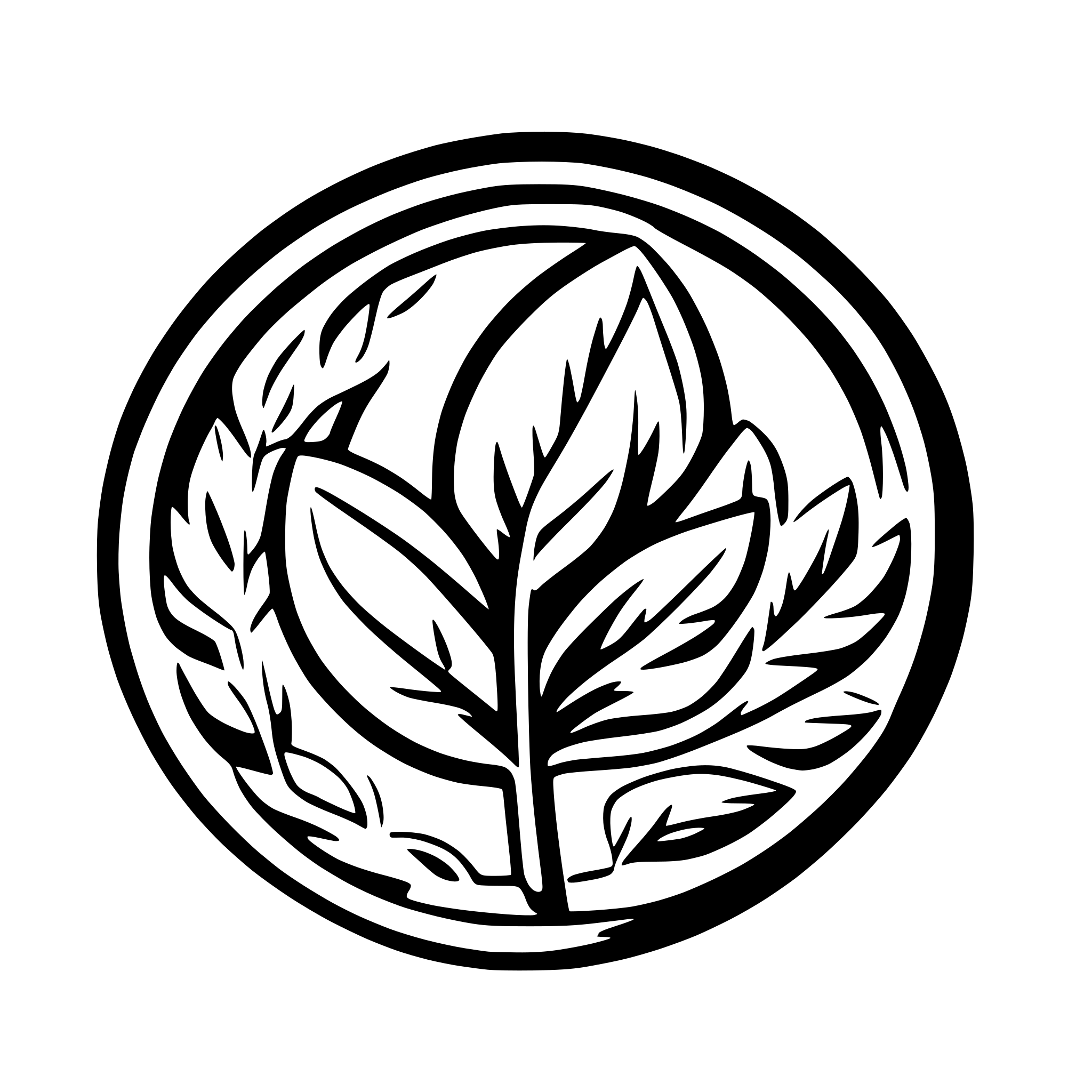 AI-generated SVG of a Create a circle. The border are made out of leafes