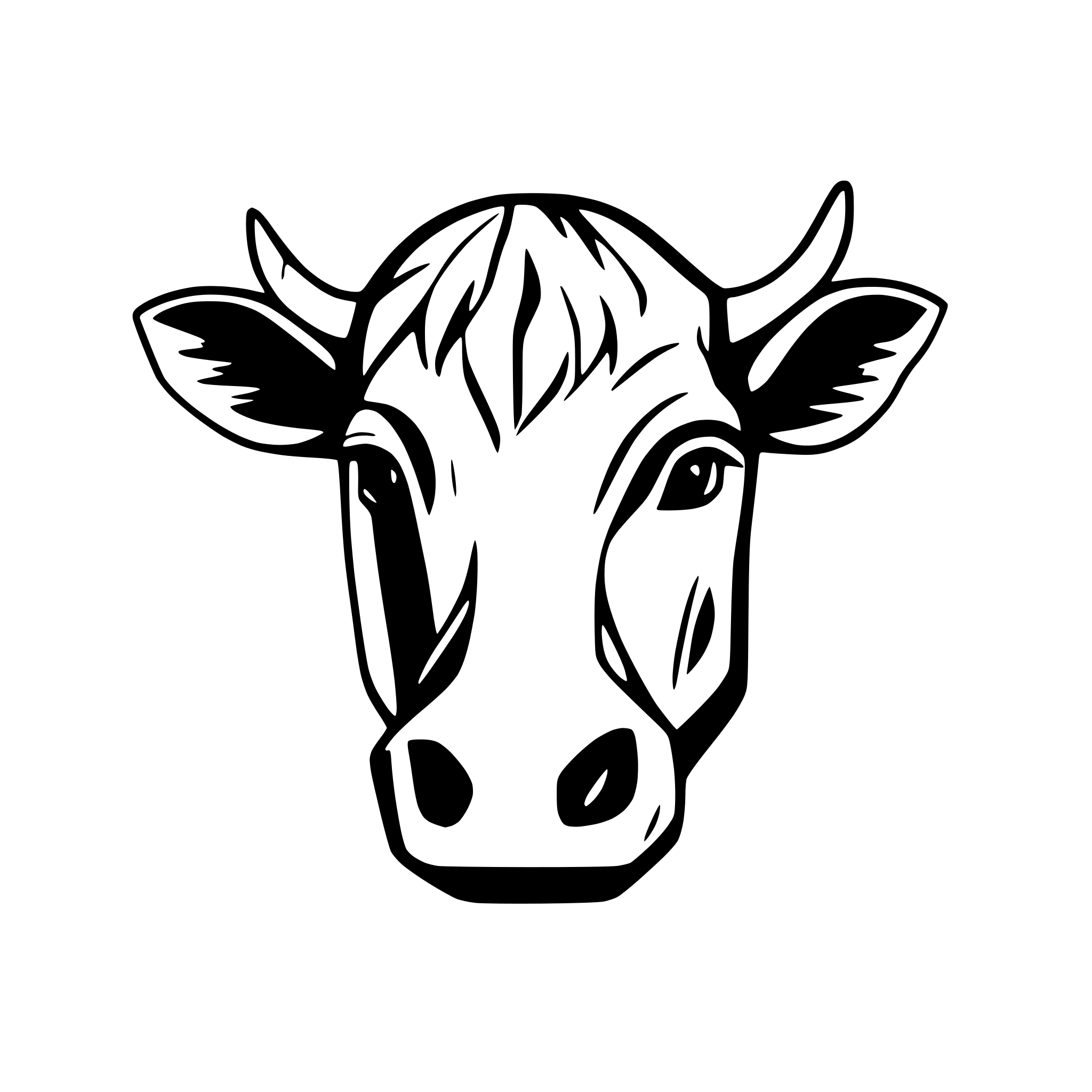 AI-generated SVG of 'front head cow'